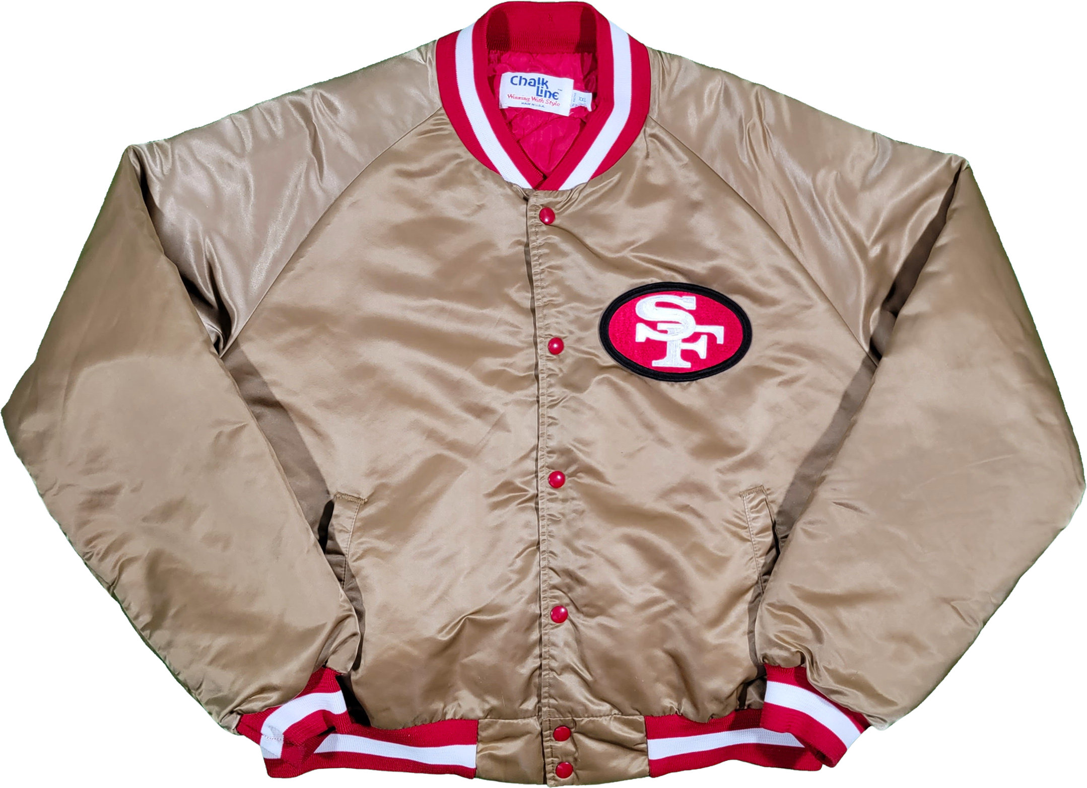 90's San Francisco 49ERS Chalk Line Satin Bomber jacket – Thriller