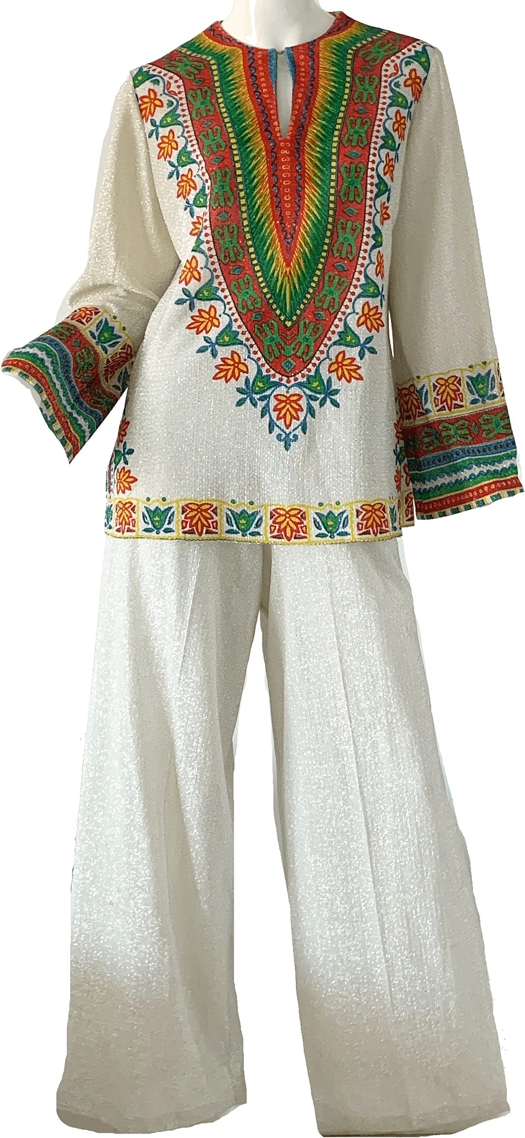 Vintage 70's Metallic Lurex Palazzo Pant Set Shop THRILLING