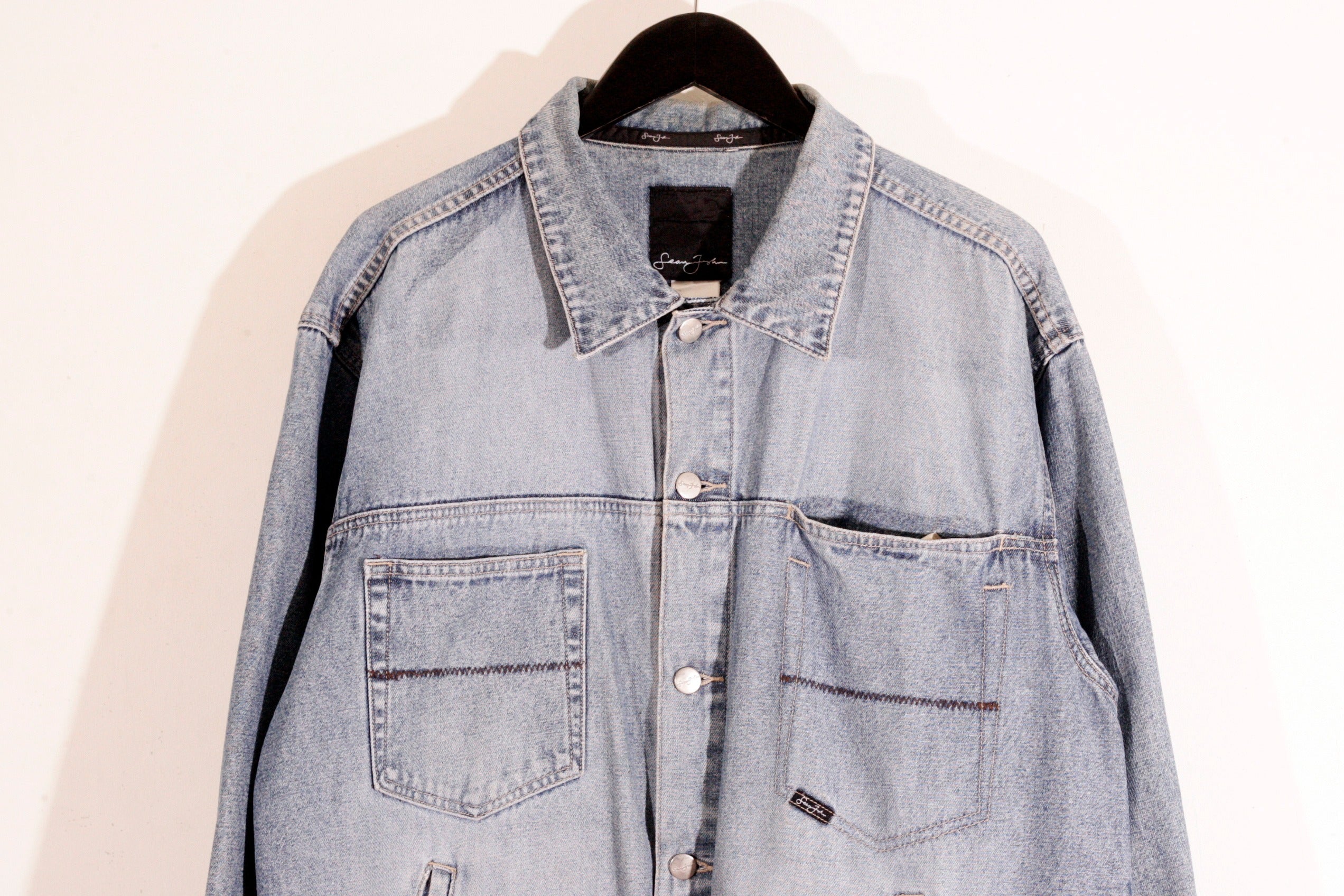 Vintage Men's Blue Denim Trucker Jacket by Sean John | Shop THRILLING