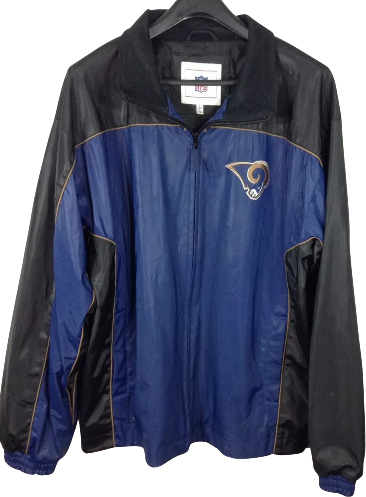 NFL St. Louis Rams Mens Xl Suede Leather Jacket Zip & Button Up Vintage 90’s