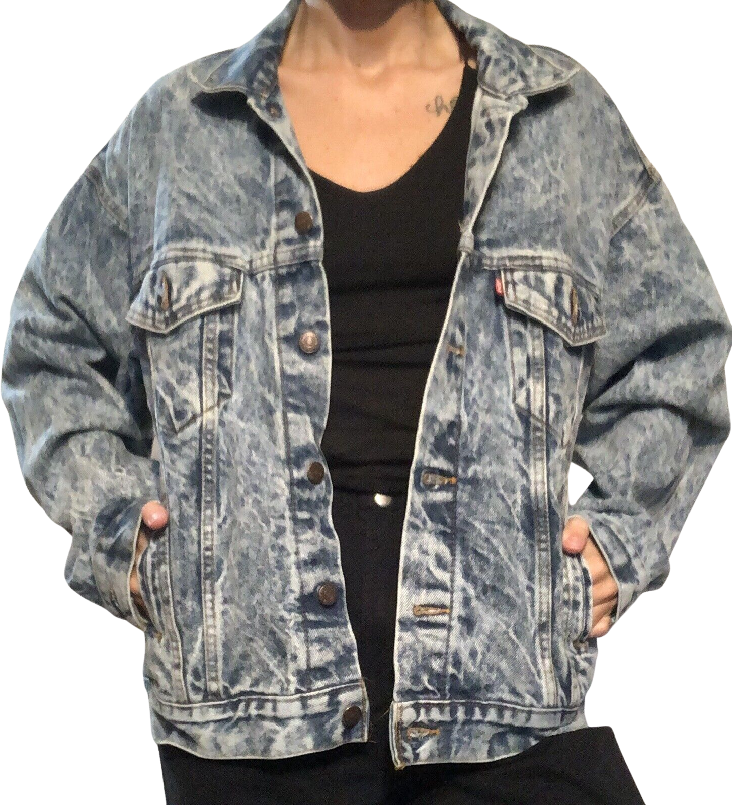 Vintage 80s Levi Strauss Acid Wash Denim Jacket Mens Womens 