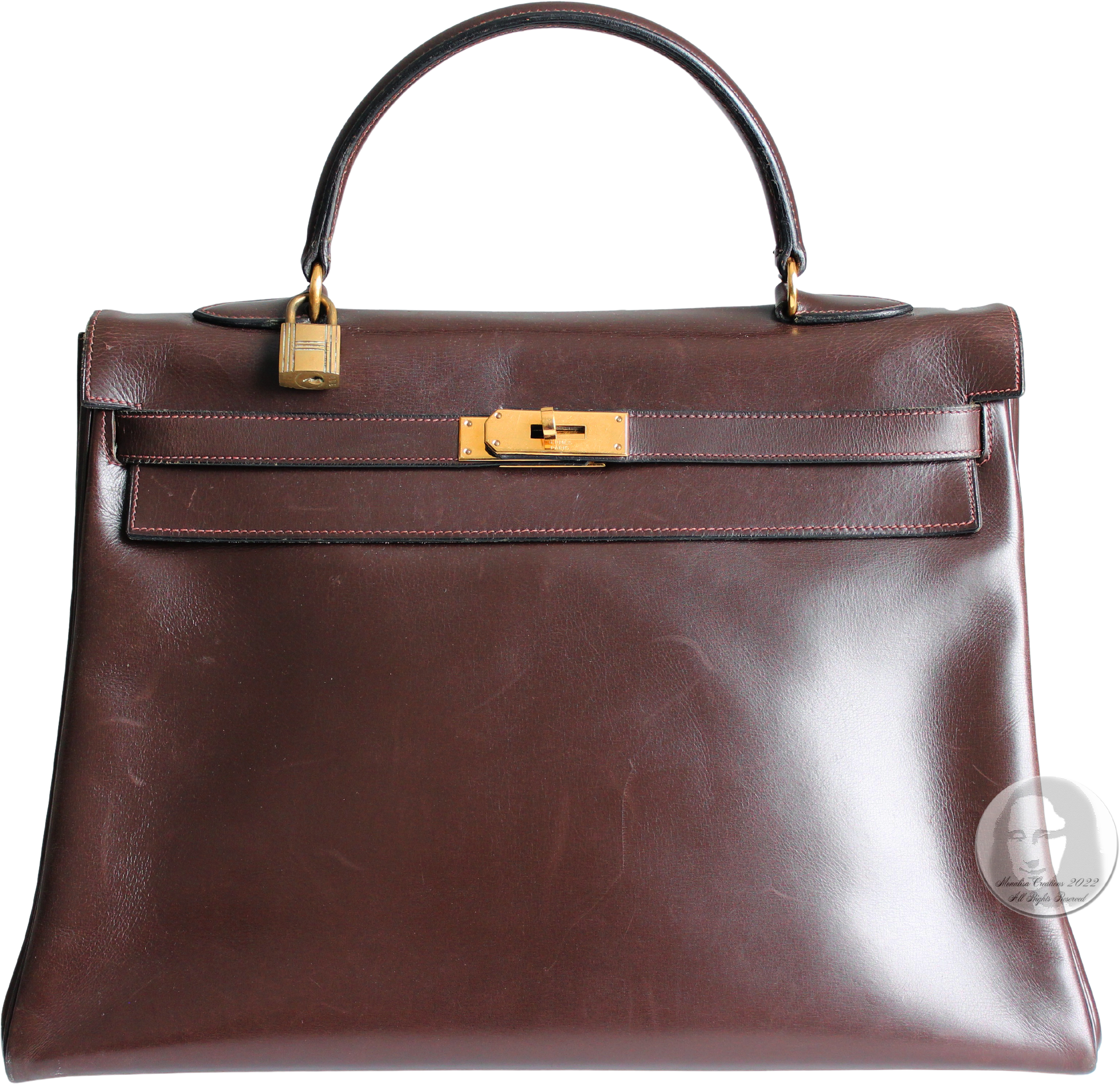 Hermes Kelly Bag 35cm Retourne Sac a Depeches Brown Box Leather Vintage at  1stDibs