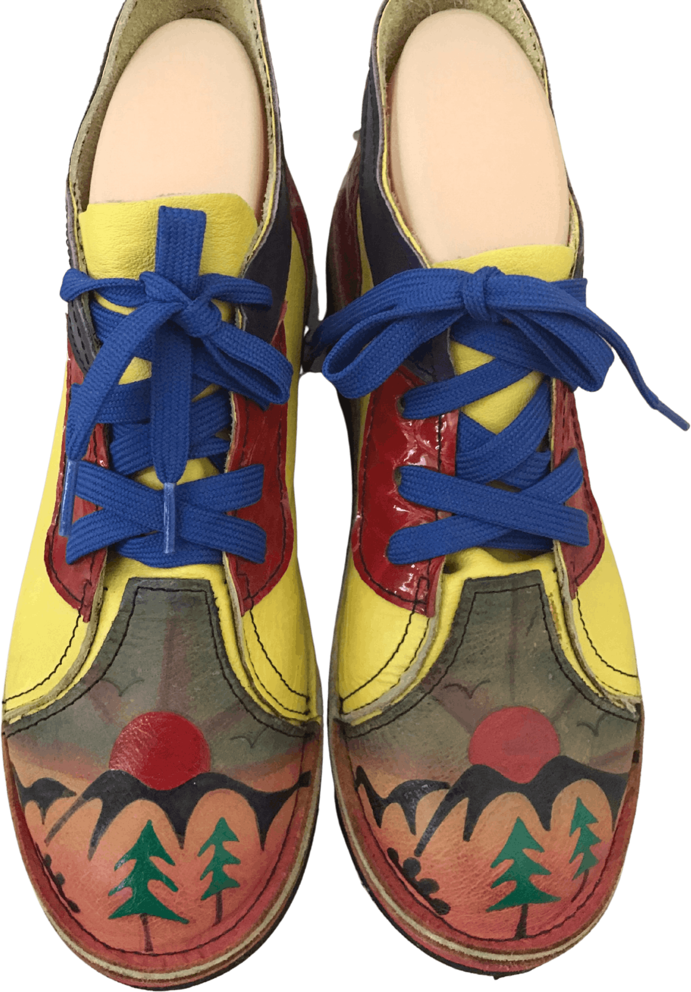 Vintage Brightly Colored Airbrushed Leather Shoes by Soletech Shop THRILLING
