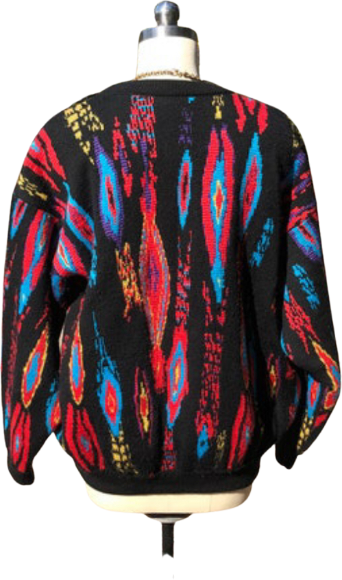 Vintage Coogi sweater mens size Small buy Vneck bright color patterns