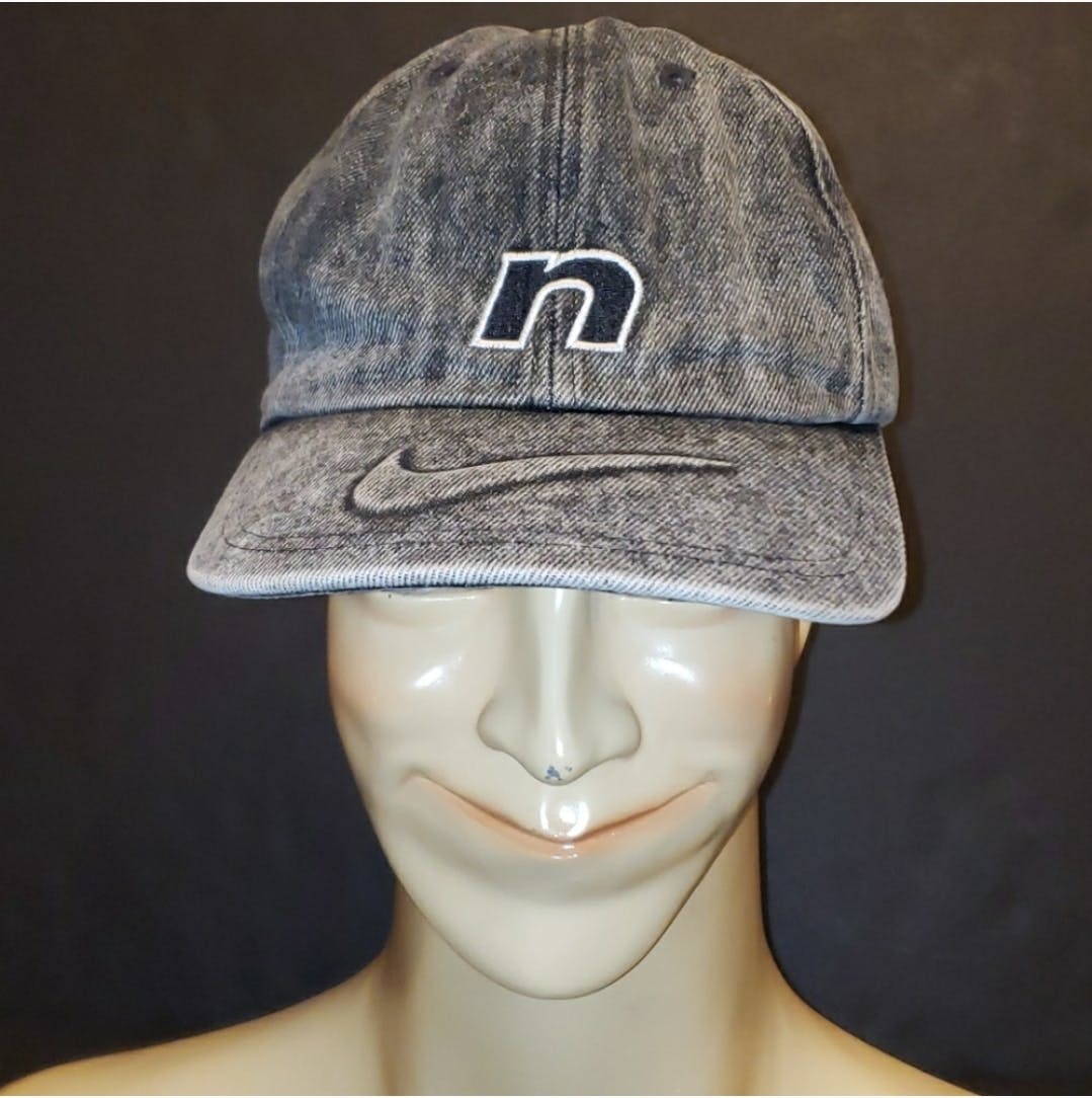 Vintage 90's Black Acid Wash Denim Logo Snapback Hat by Nike | Shop  THRILLING