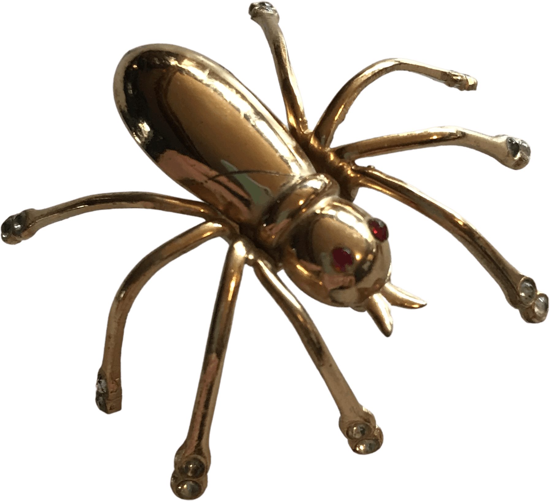 Vintage Gold Rhinestone Bug Spider Brooch by Pegasus Coro