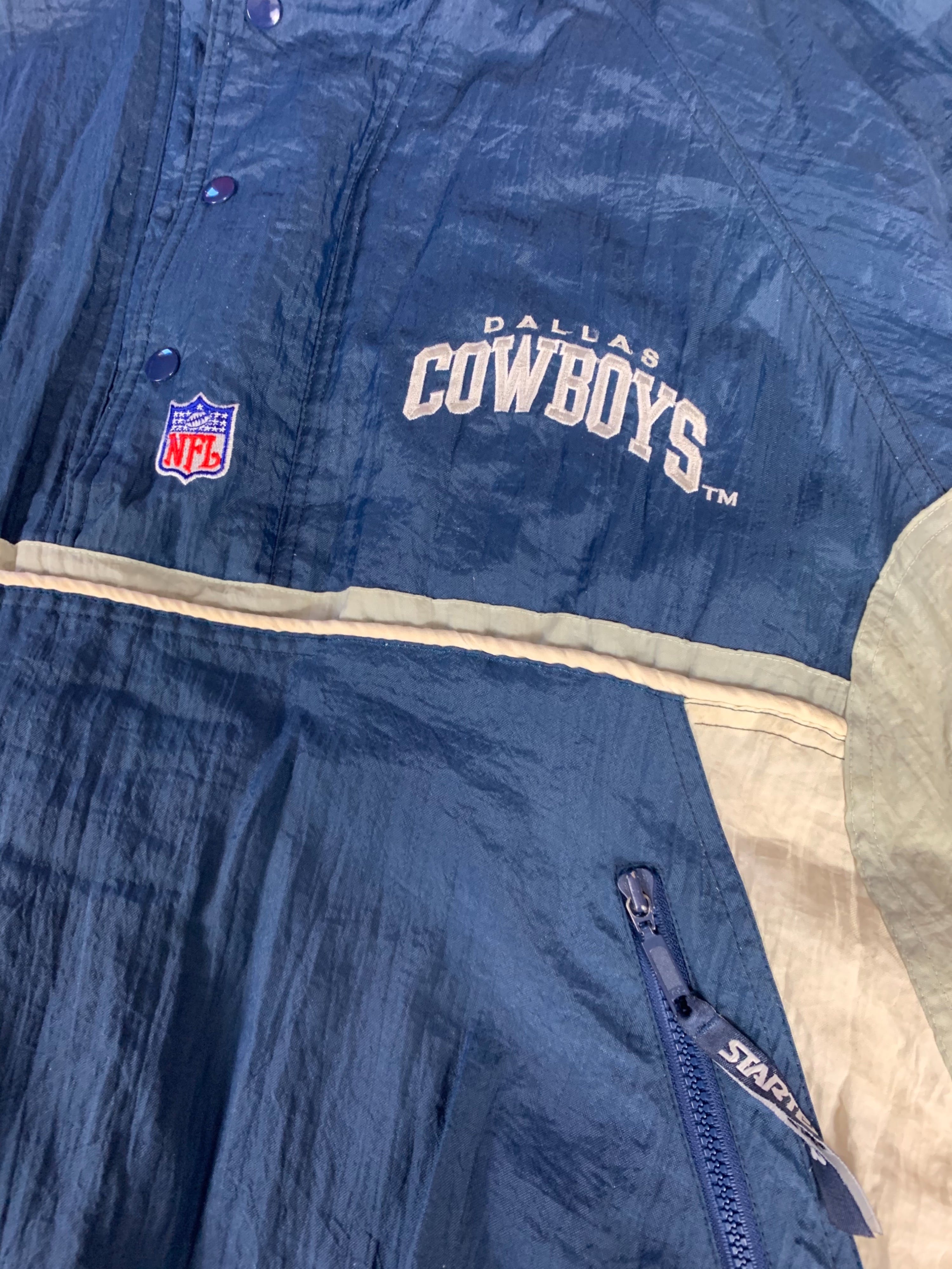 Vintage Dallas Cowboys Jacket XL 90s Blue Apex One Insulated 