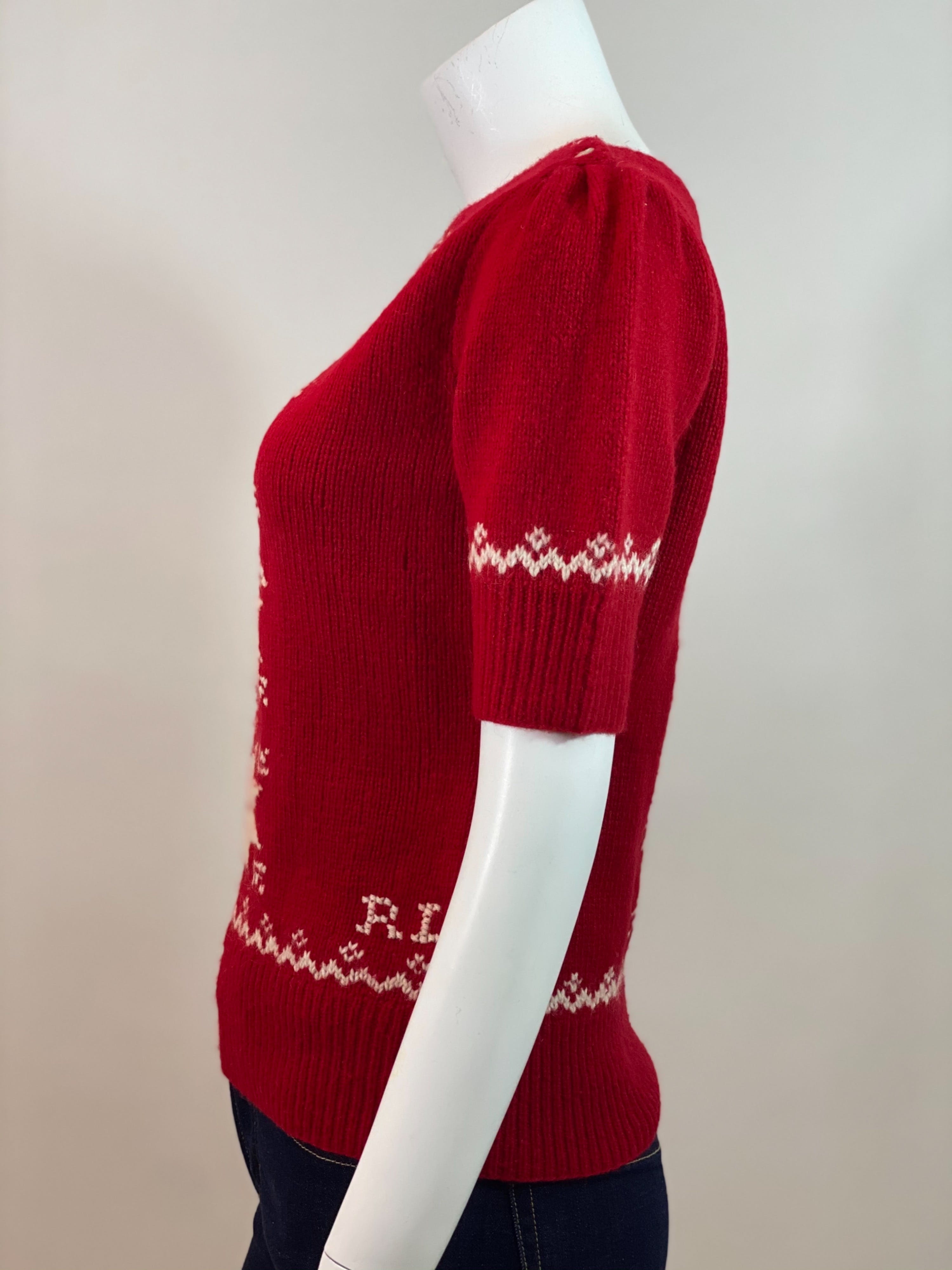 Lauren Ralph Lauren Unisex Adults Vintage Hand-Knit Snowflake Holiday Linen Sweater, Medium