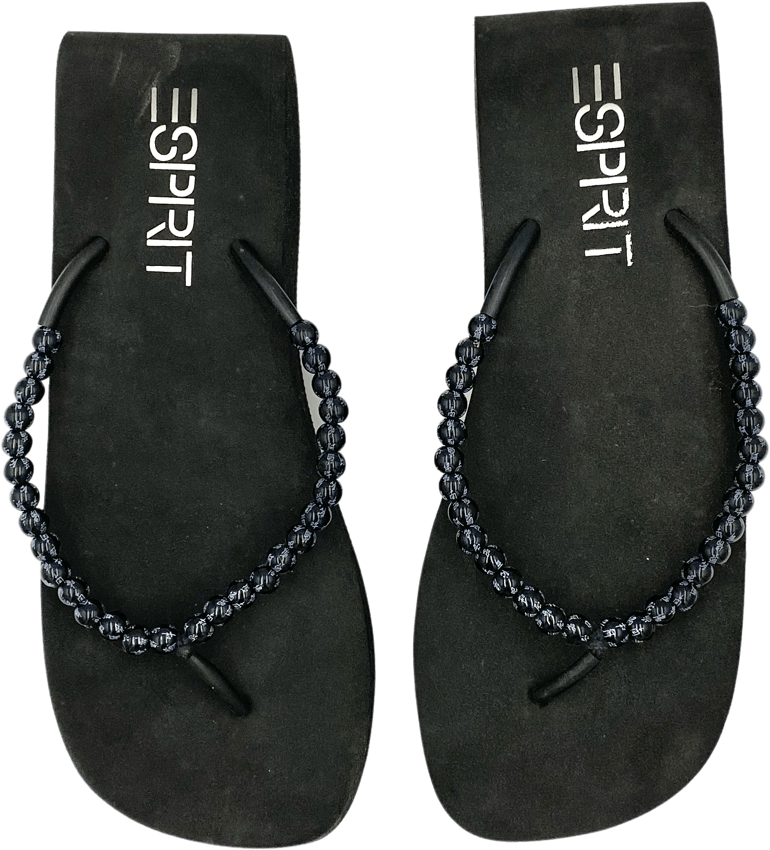 Esprit black flip flops shop