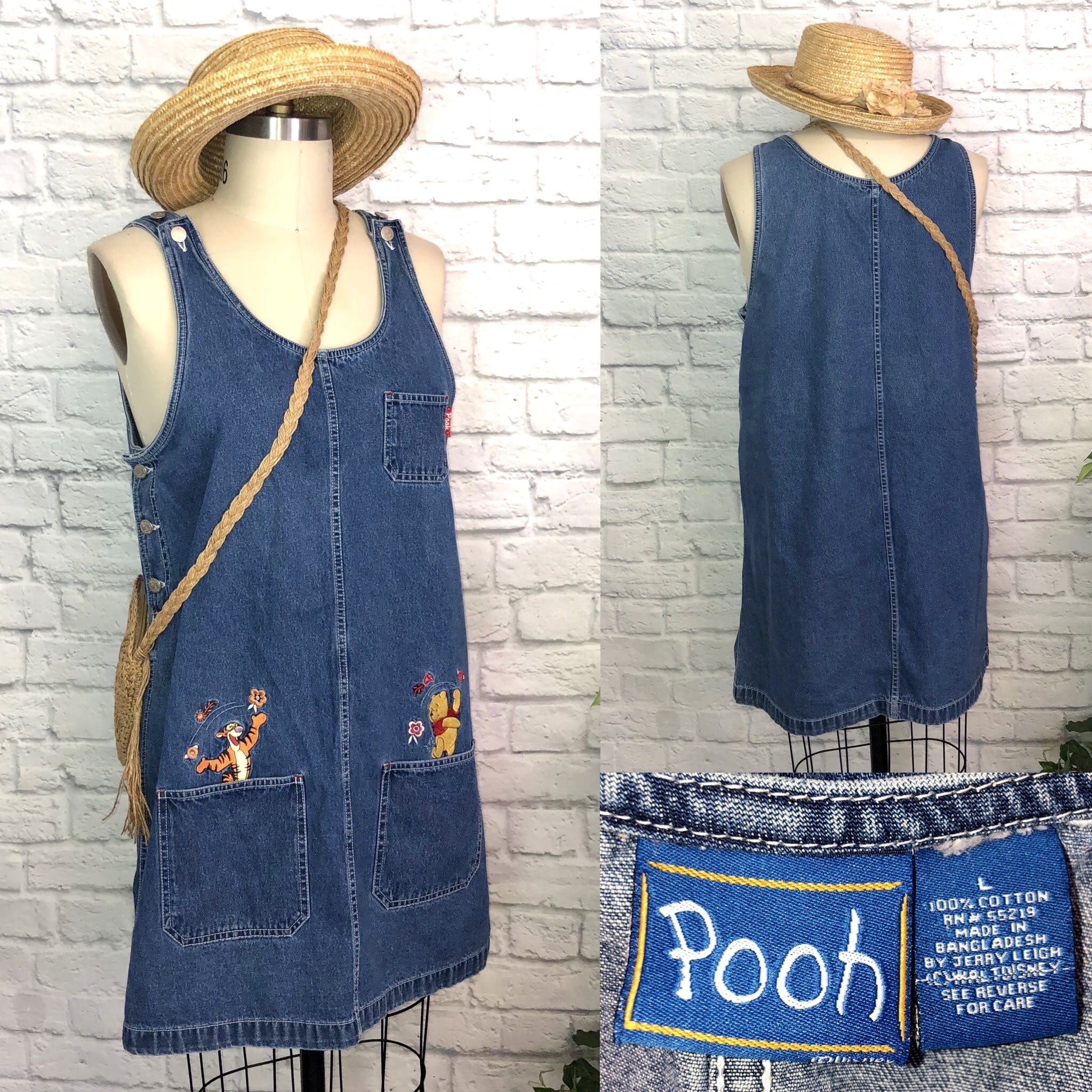Vintage 90's Winnie the Pooh Denim Dress by Disney