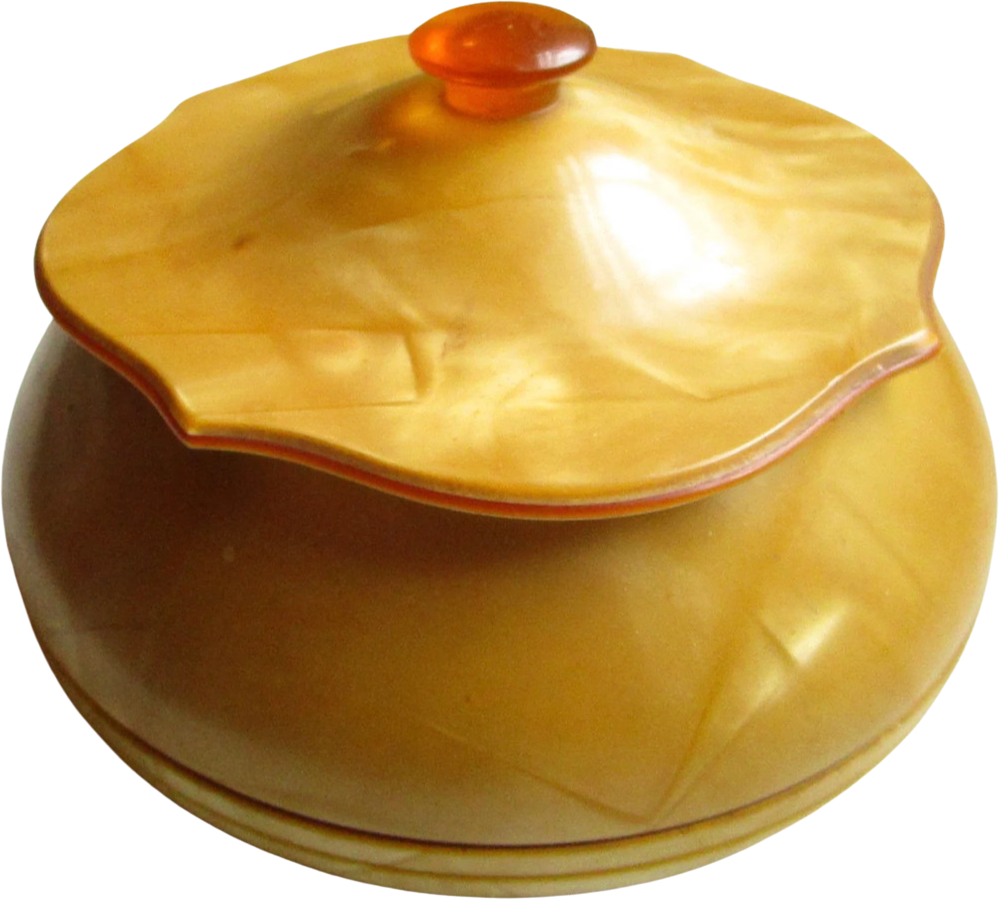 Vintage 20s/30s Art Deco Dresser Set Butterscotch Pearl Celluloid By