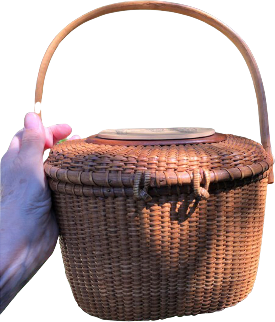 Vintage 80s Farmum Nantucket Lightship Basket Handbag Shop THRILLING