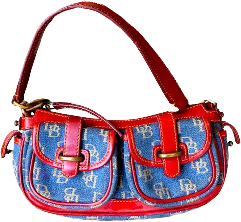 Vintage signature Dooney & Bourke shoulder bag  Denim shoulder bags, Black  leather bags, Dooney bourke