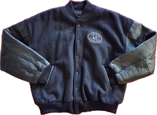 Louisville Slugger Vintage 80s Baseball Varsity Jacket Leather and Wool Red  and Cream Heavy Bomber Style Coat Size Large