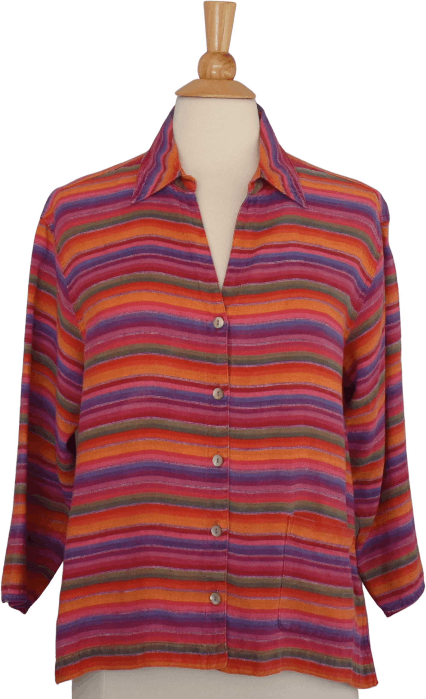 Vintage 90's Multicolor Striped Linen Shirt by Chicos