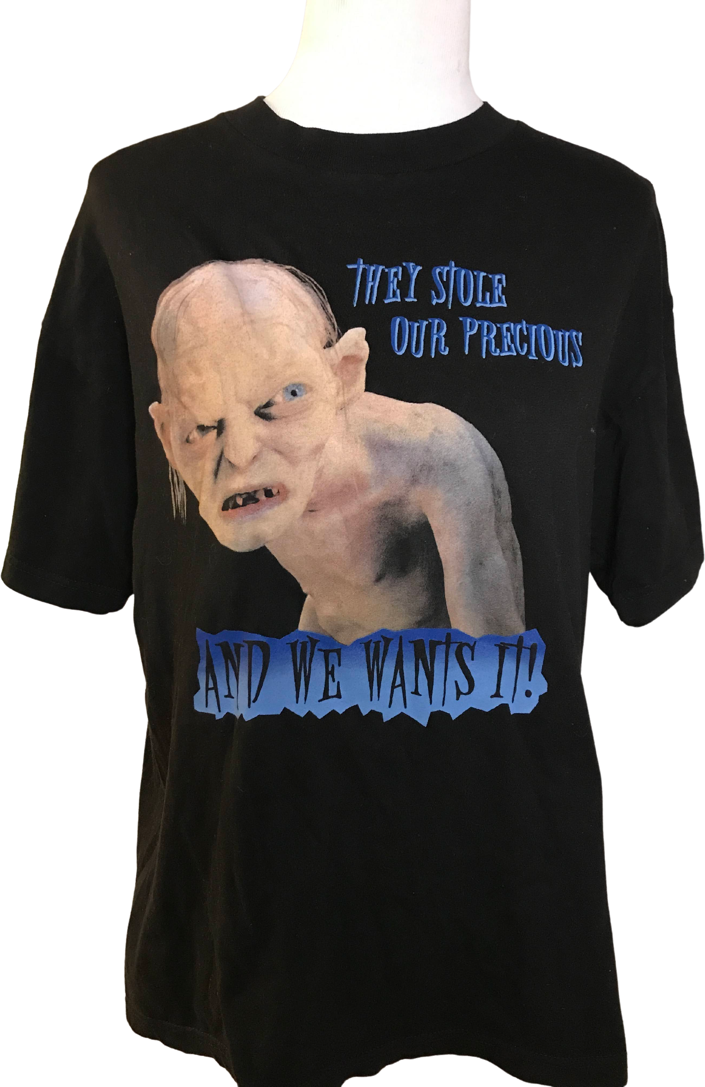 mikrofon For det andet linje Vintage 90s/00s Smeagol Gollum Black Crew Neck Lotr T-shirt By Lord of The  Rin | Shop THRILLING