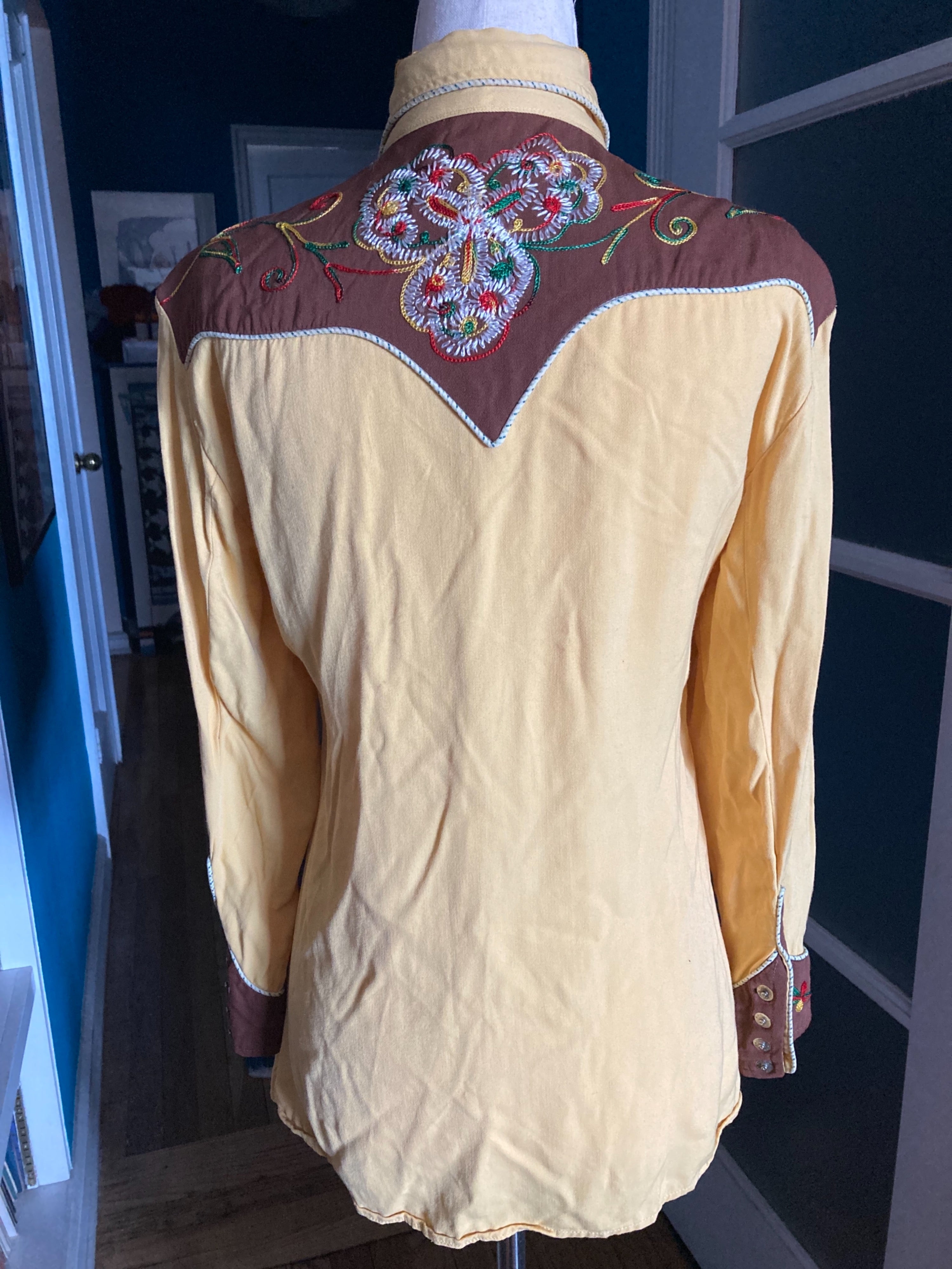 Vintage 70’s Yellow and Brown Western Shirt | Shop THRILLING