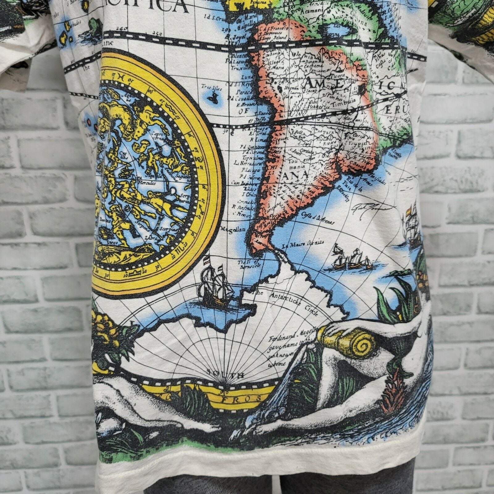 Vintage 90’s Old World Map Single Stitch T-Shirt by Fruit Of The Loom X  Liquid | Shop THRILLING