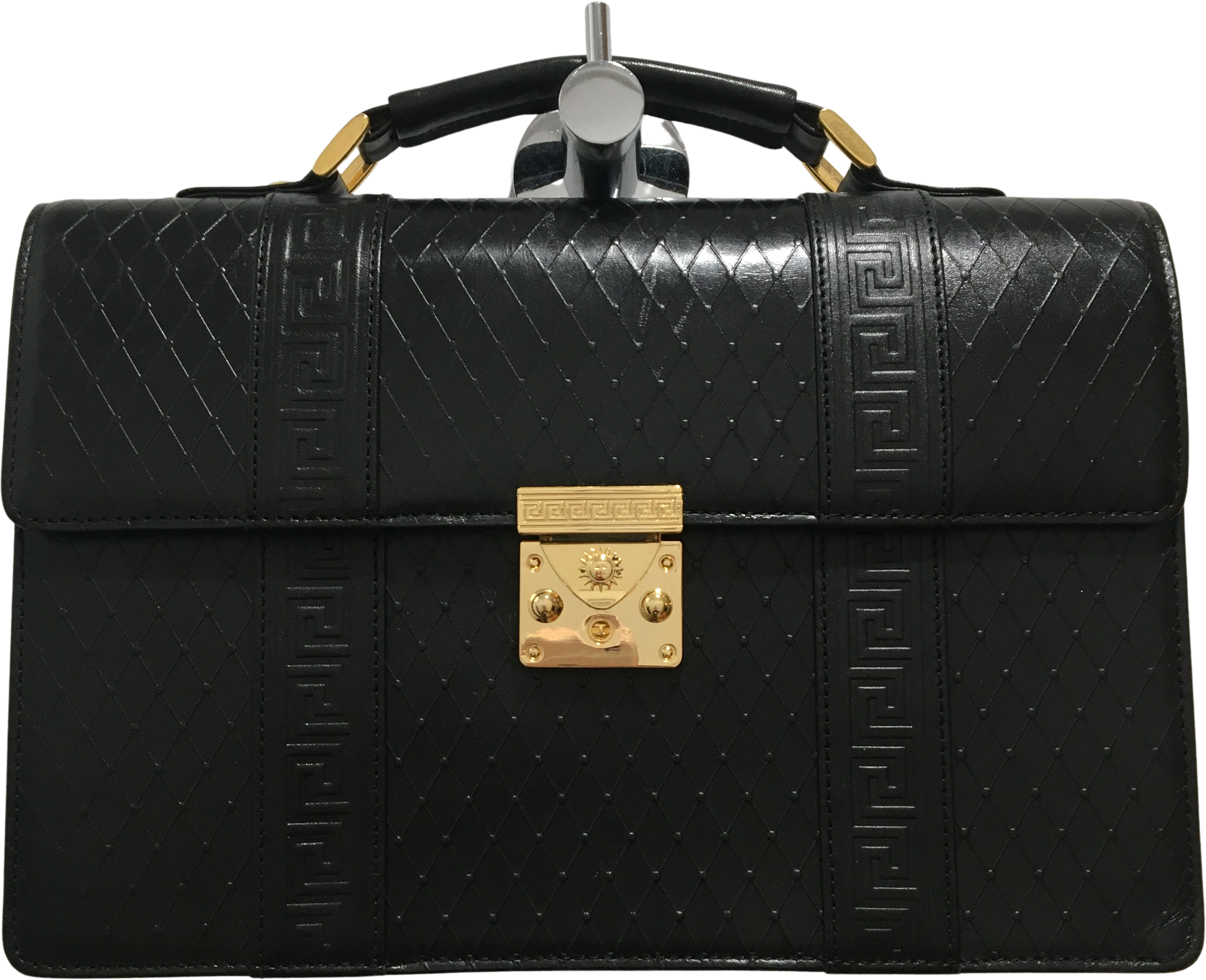 Vintage Versace Leather Hand Bag/briefcase By Gianni Versace