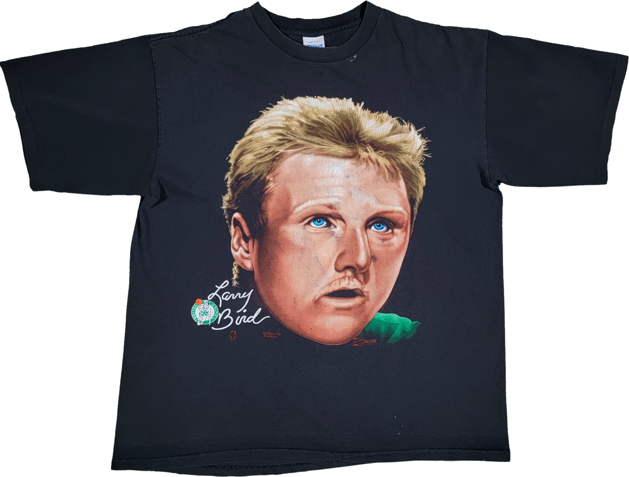 Larry Bird Celtics Spray Paint Style T-shirt - Ink In Action