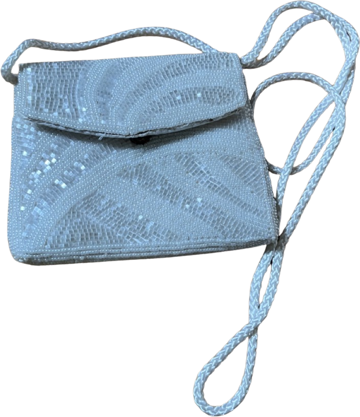 La Regale LTD VTG 60s Blk Bead/Sequin Handmade Mini Handbag Clutch Purse Bag