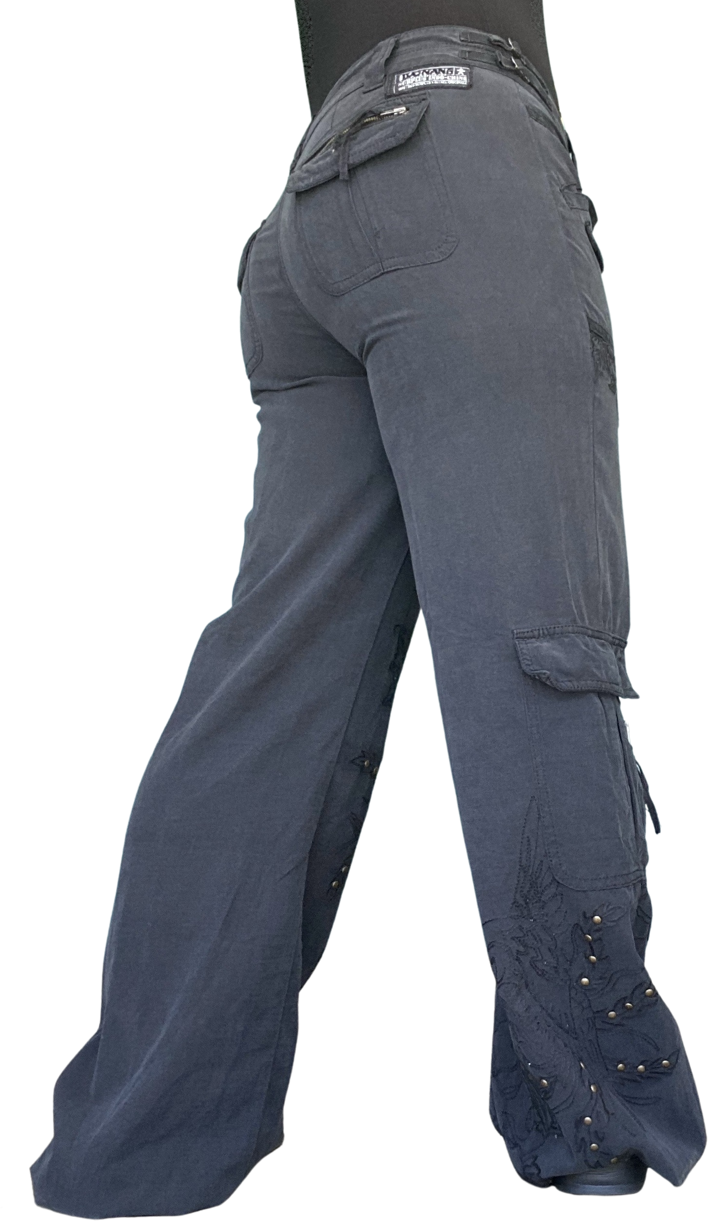 Low Rise Flared Cargo Pants