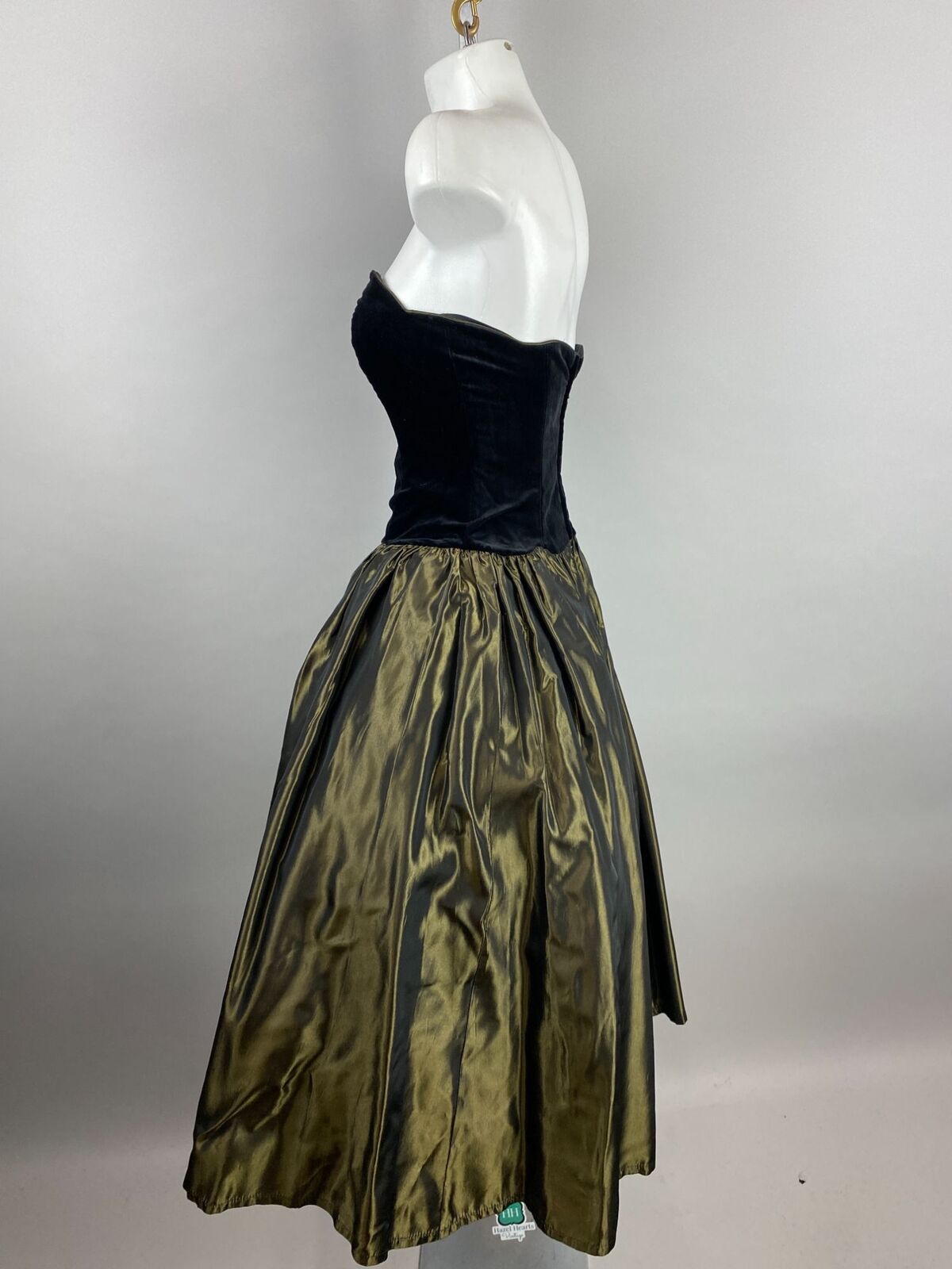 Vintage 80’s Black Puff Sleeve Party Dress Bundle w/ Gold & Pearls