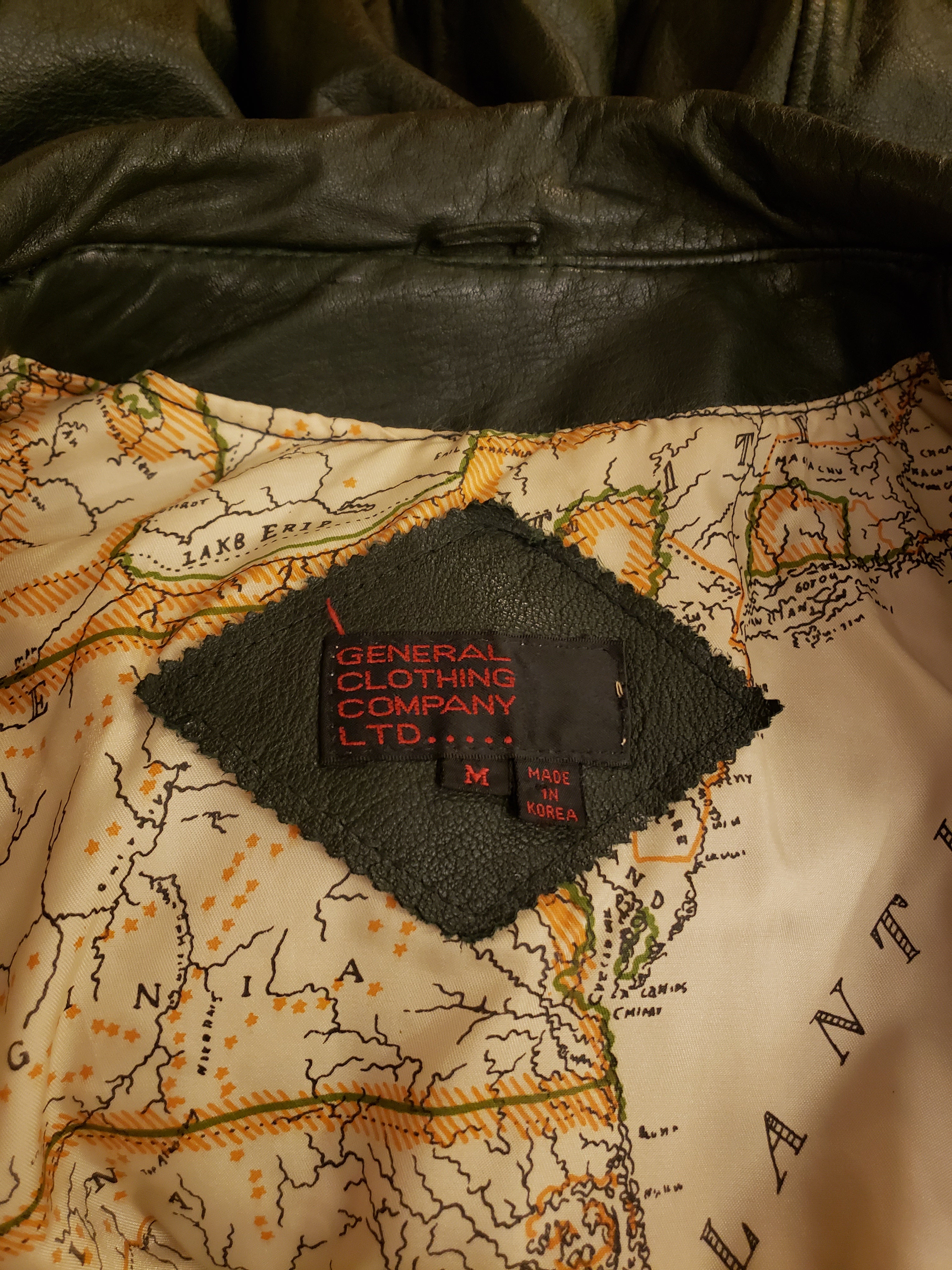 Vintage 80s/90s Green Leather Bomber Jacket By General Clothing Company Ltd Shop THRILLING