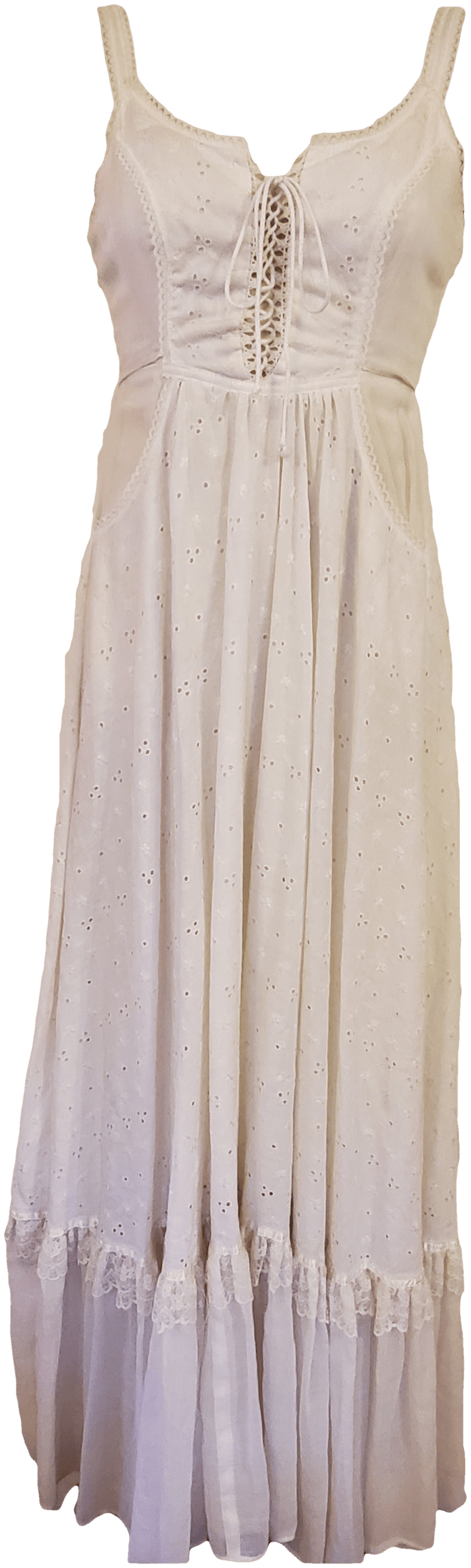 Vintage 70's White Corset Maxi Dress by Gunne Sax | Shop THRILLING