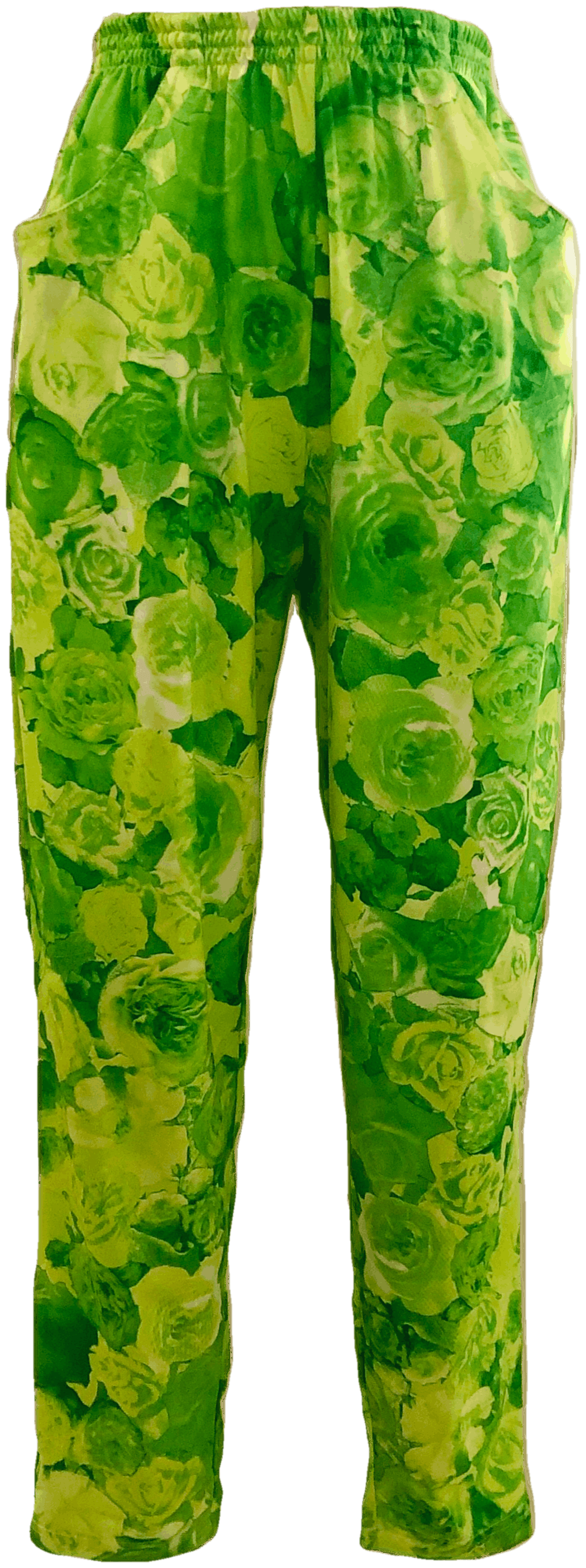 Vintage Lime Green Floral Pocketed Pants Shop THRILLING