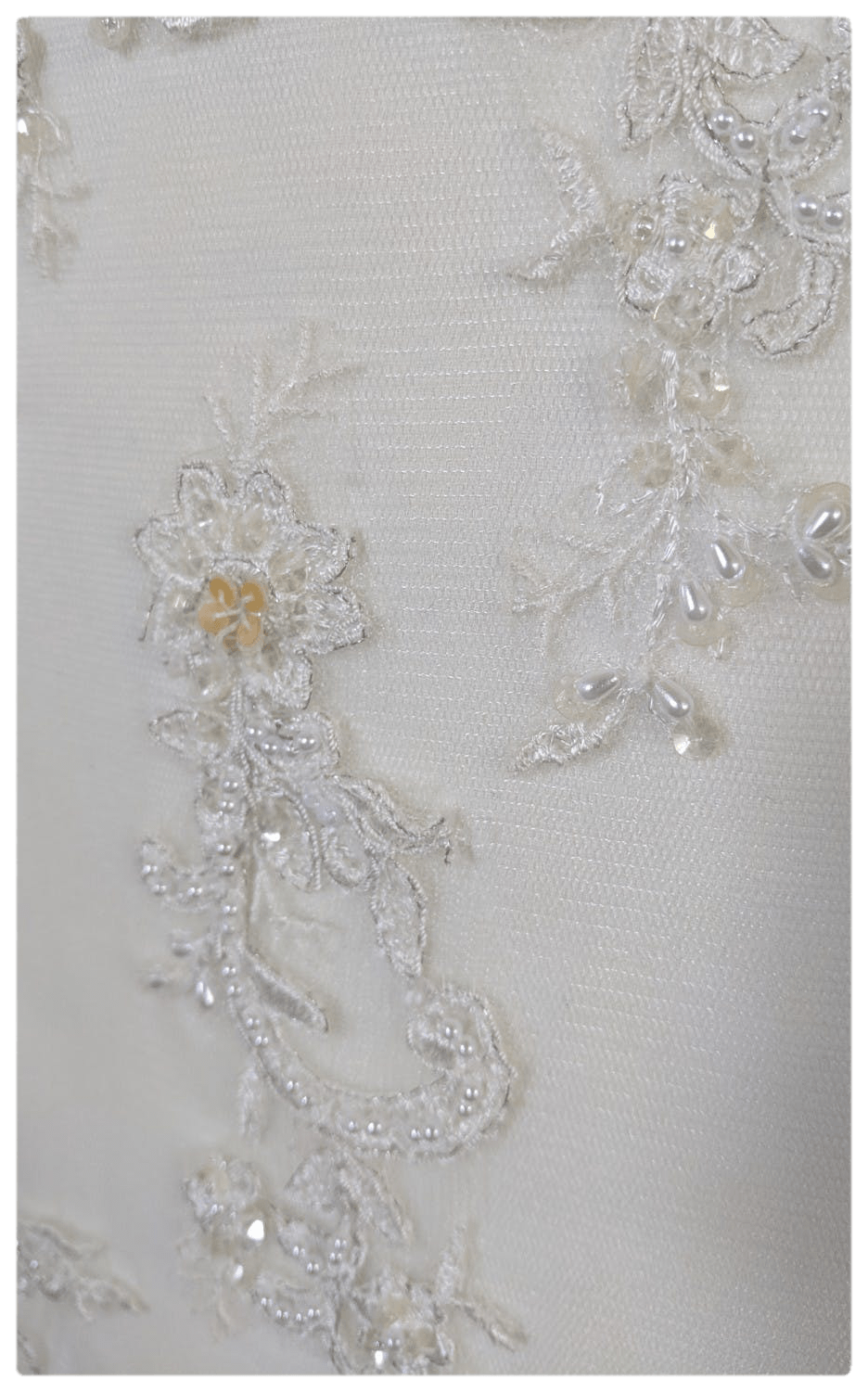 Vintage Ivory Beaded Lace Long Sleeve Fitted Sheath Wedding Gown main image 1