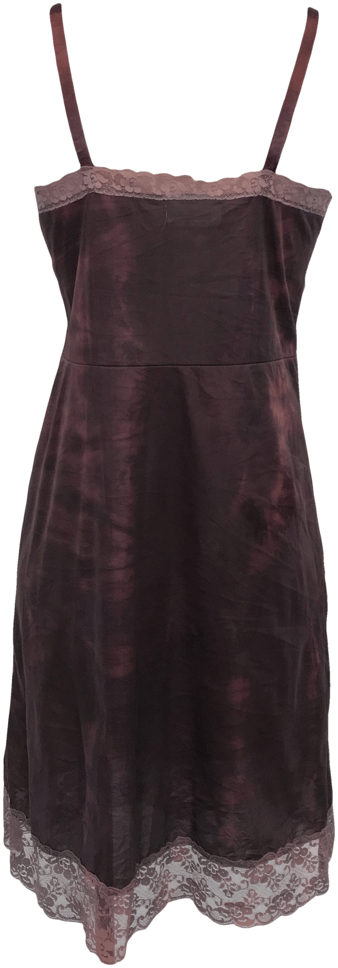 Brown Tie Dye and Lace Maxi Slip Dress main image 0