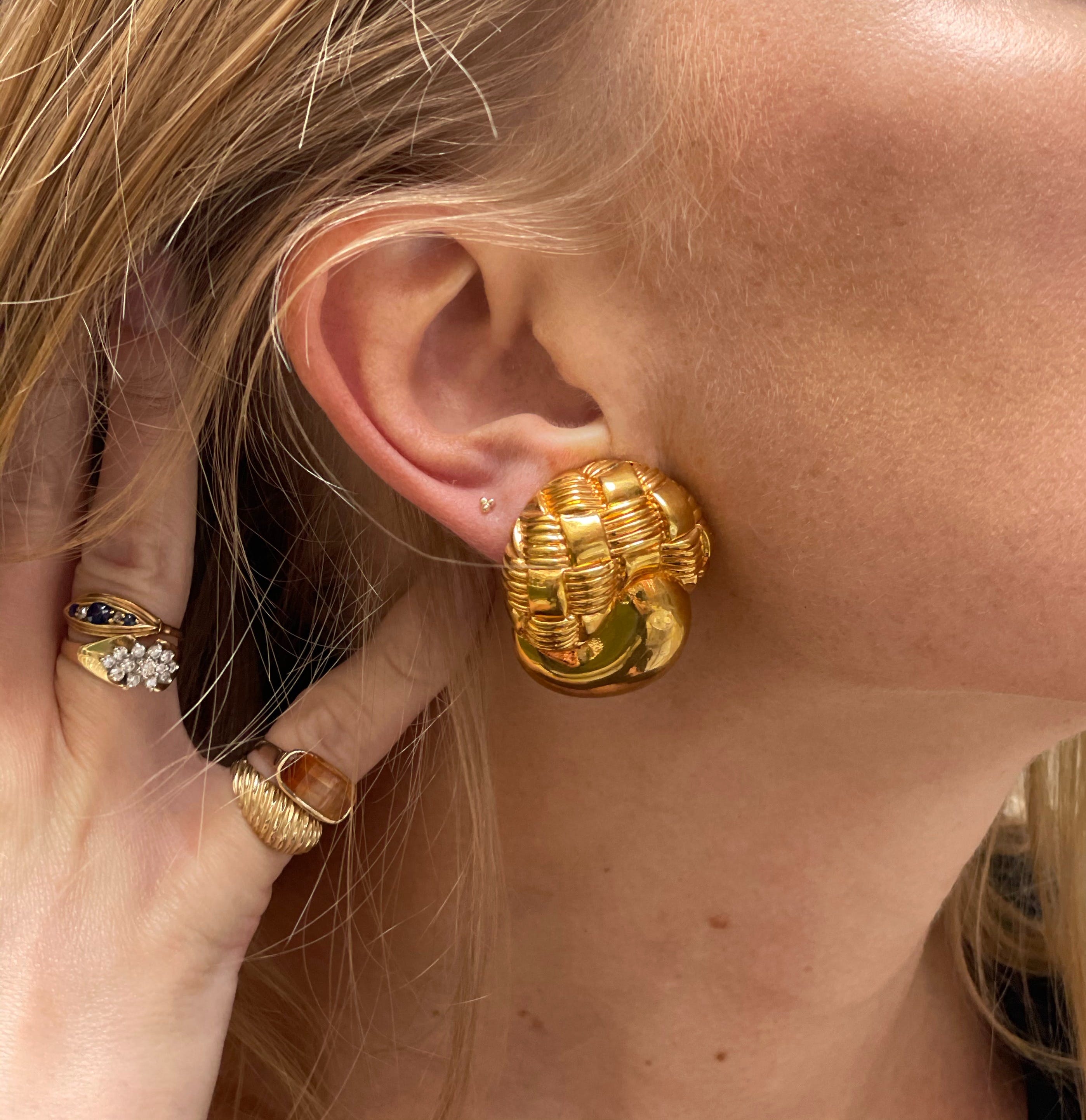 Rare Vintage Celine Gold Knot Earrings by Celine | Shop THRILLING