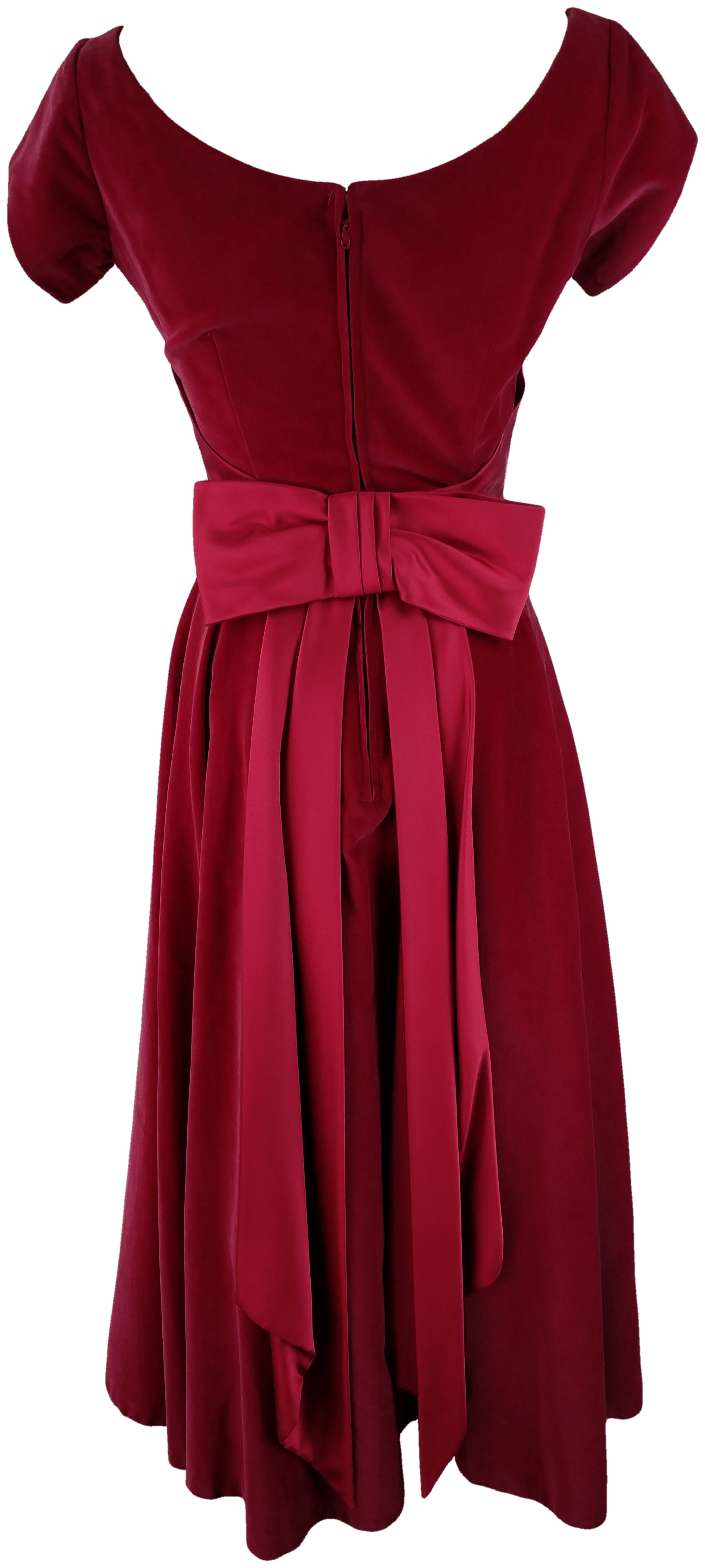 Vintage Red Velvet Dress with Bow Shop THRILLING