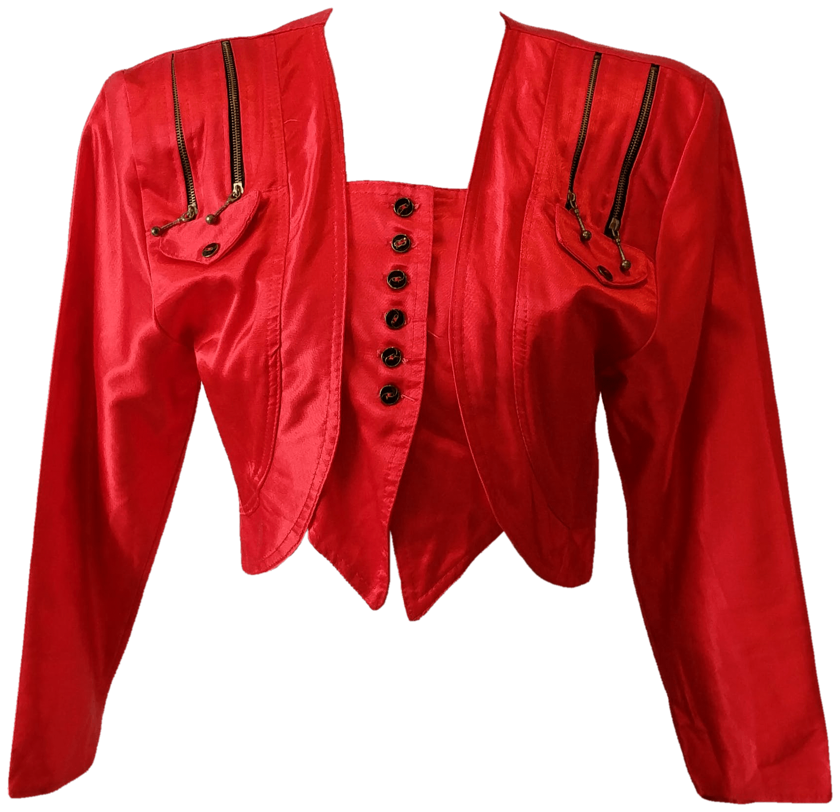 Vintage Red Cropped Marching Band Top by La Panthera Shop THRILLING