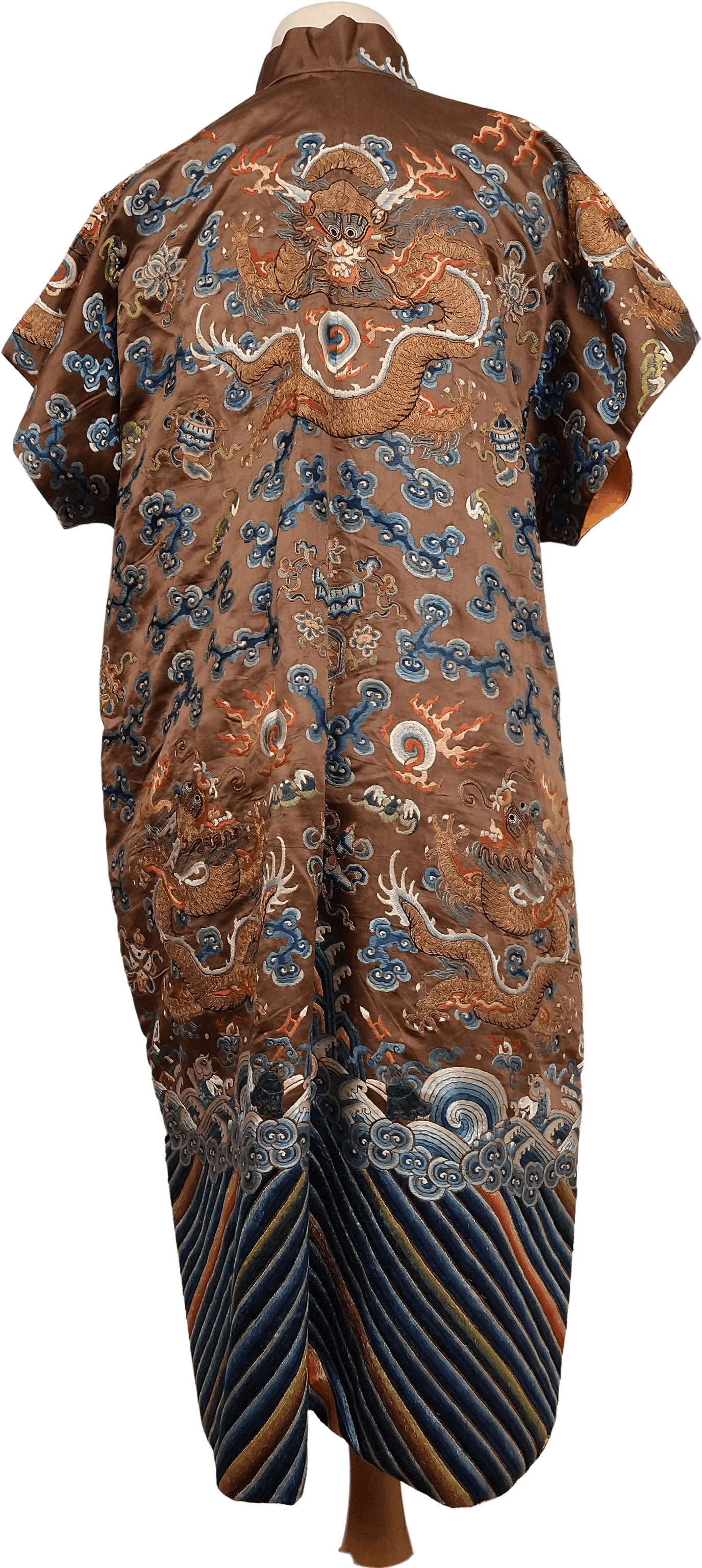 Vintage 40's Incredible Silk Embroidered Dragon Robe Shop THRILLING