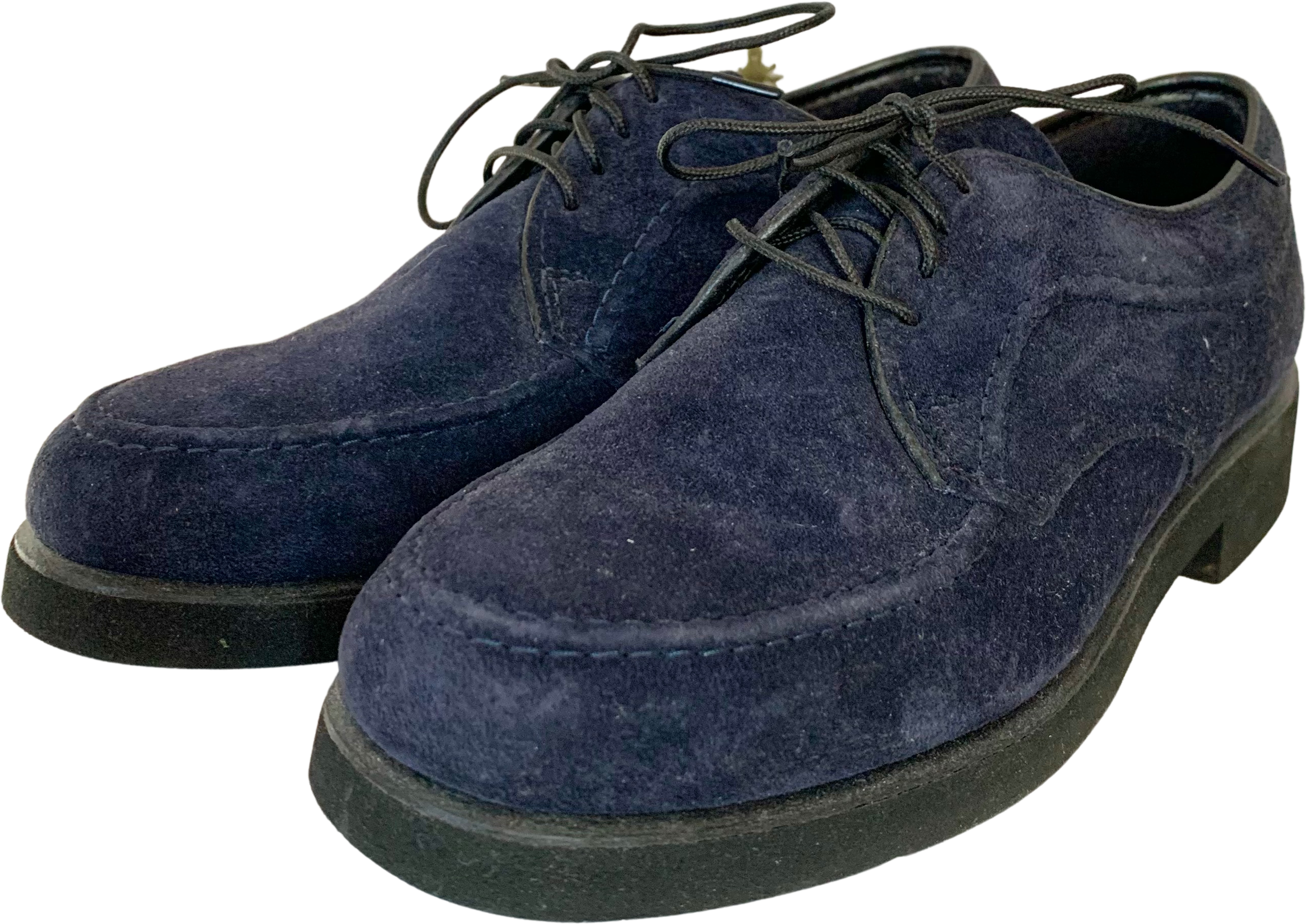 Vintage Size 6 1/2 Navy Suede Hush Puppies by Hush Puppies | Shop THRILLING
