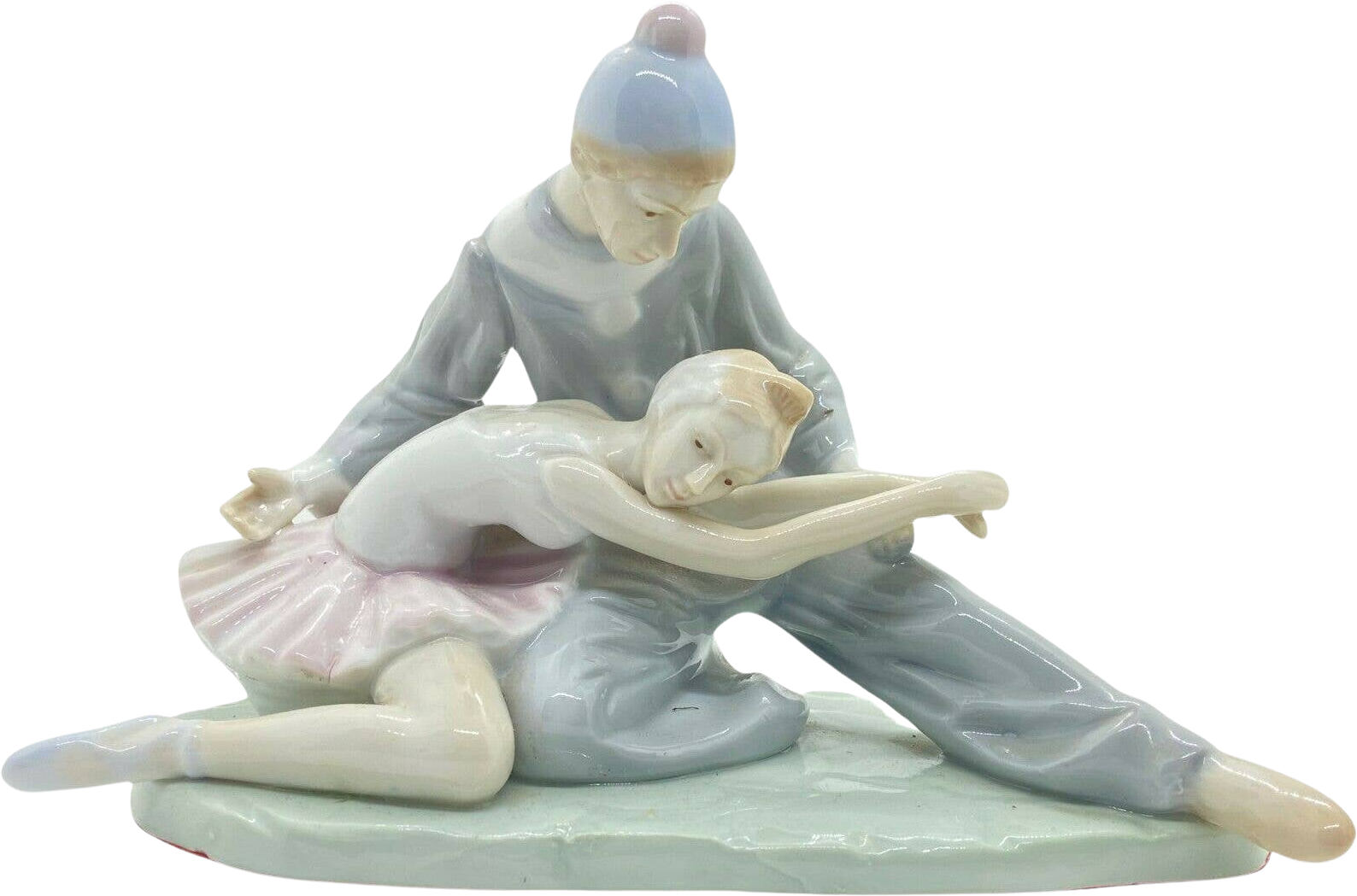 Vintage Meico Porcelain Harlequin Clown and Ballerina Closing