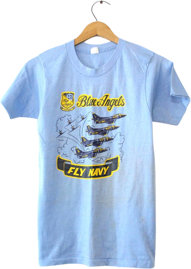 Vintage Blue Angels Fly Navy T-Shirt Small