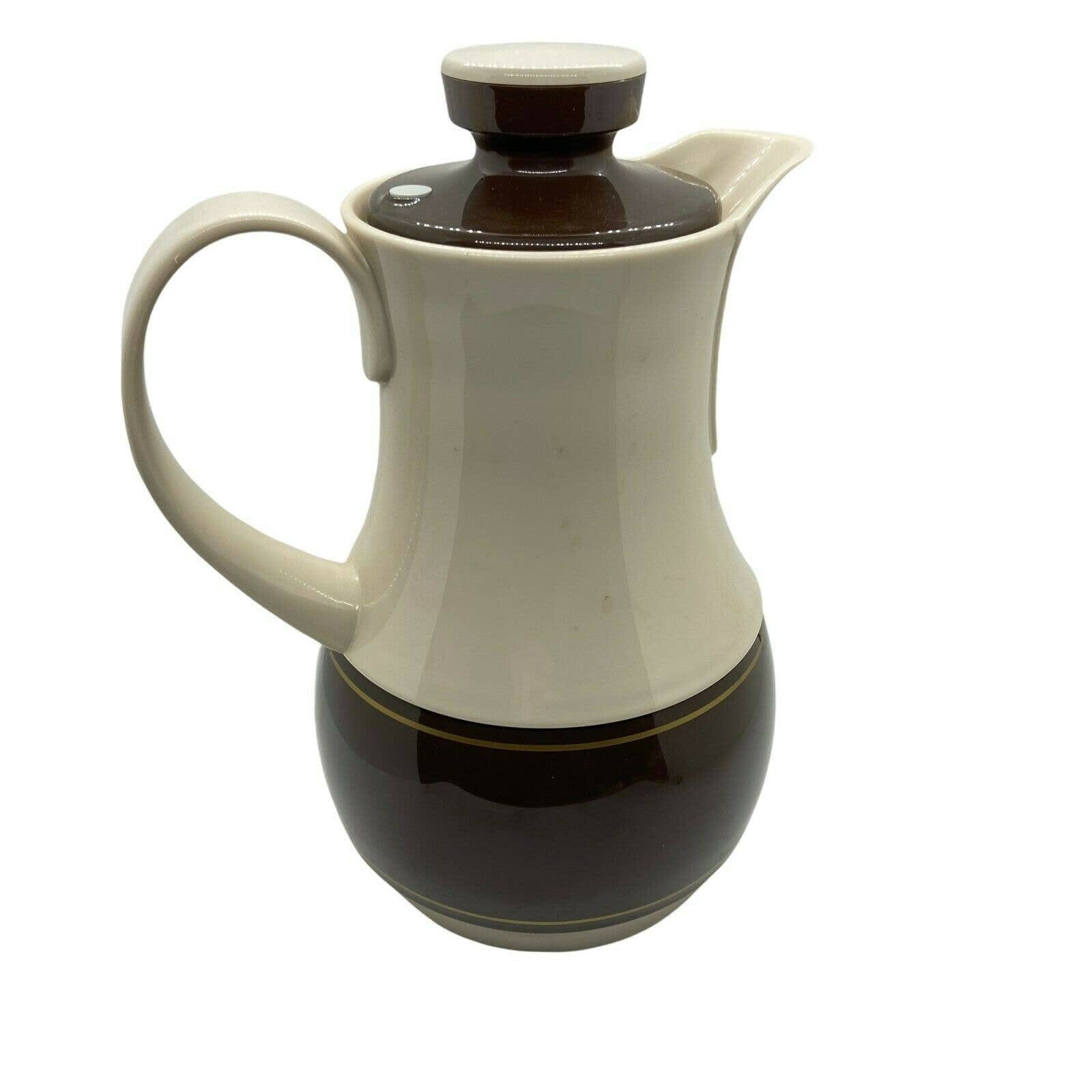 Vintage Ceramic Thermos Coffee Pot with Metal Cover, Germany