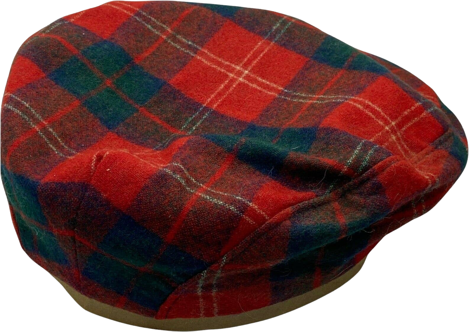 Vintage Pendleton Men s Red Green Plaid Wool Fitted Newsboy Cap