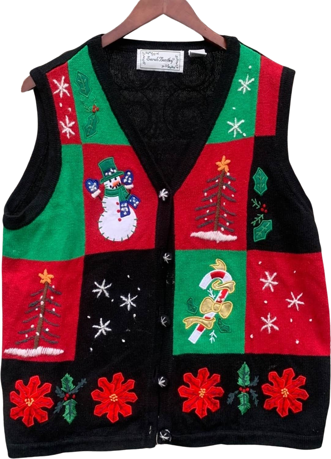 Vintage Sarah Bentley ugly Christmas sweater outlet vest