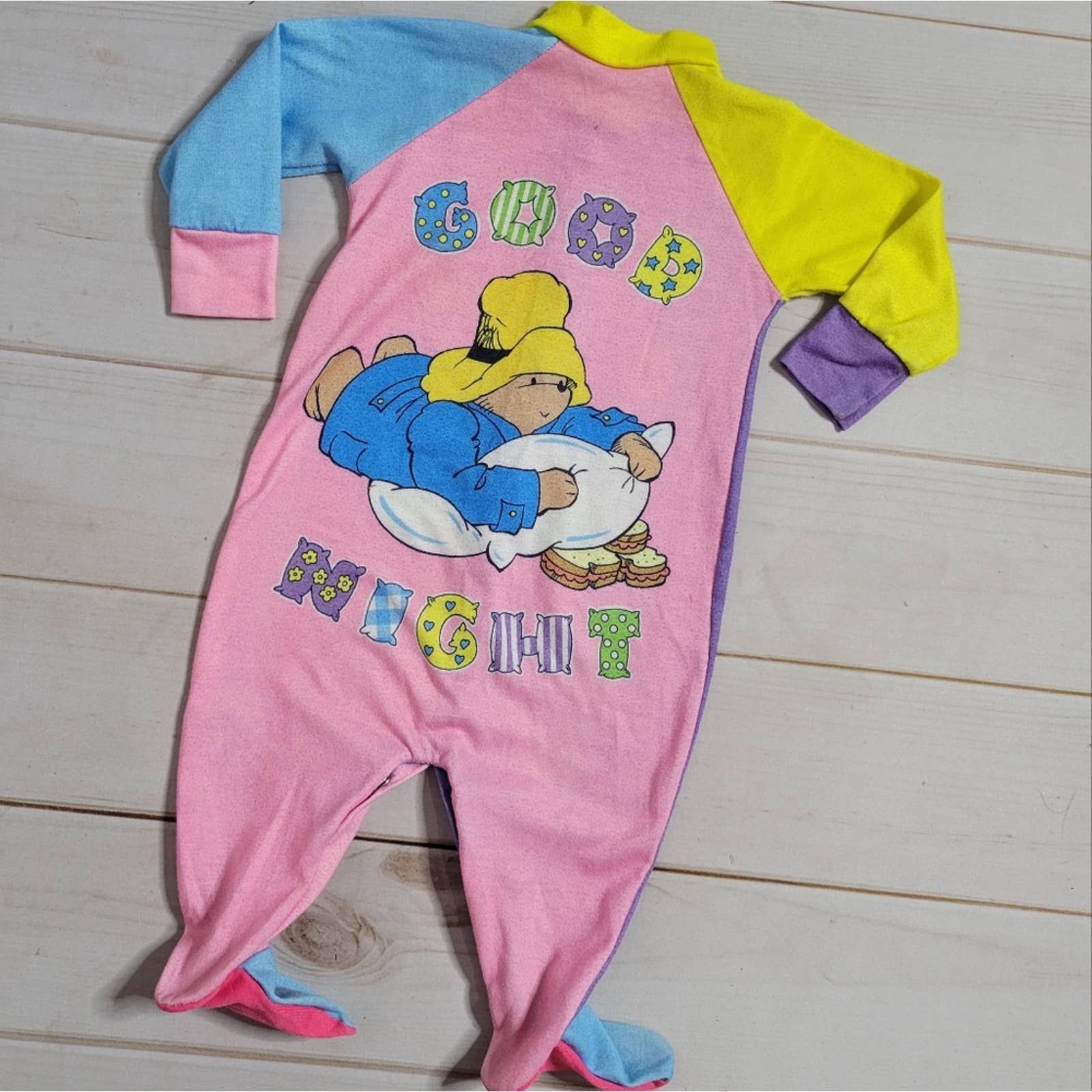 Vintage 1994 Paddington Bear Feetie Pajamas by Eden Toys Inc Shop