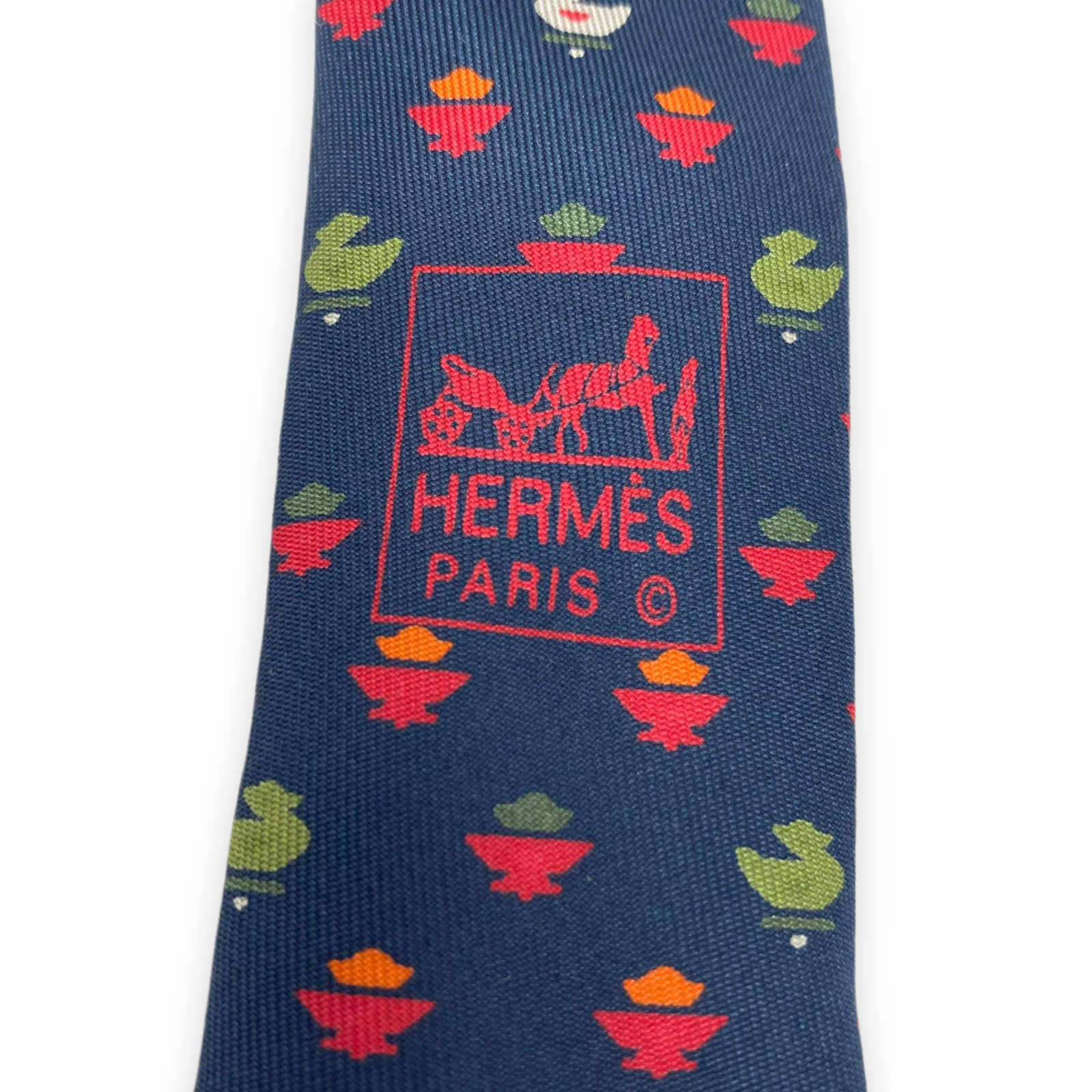 00s HERMES sale Vintage Black Red Patterned Silk Tie