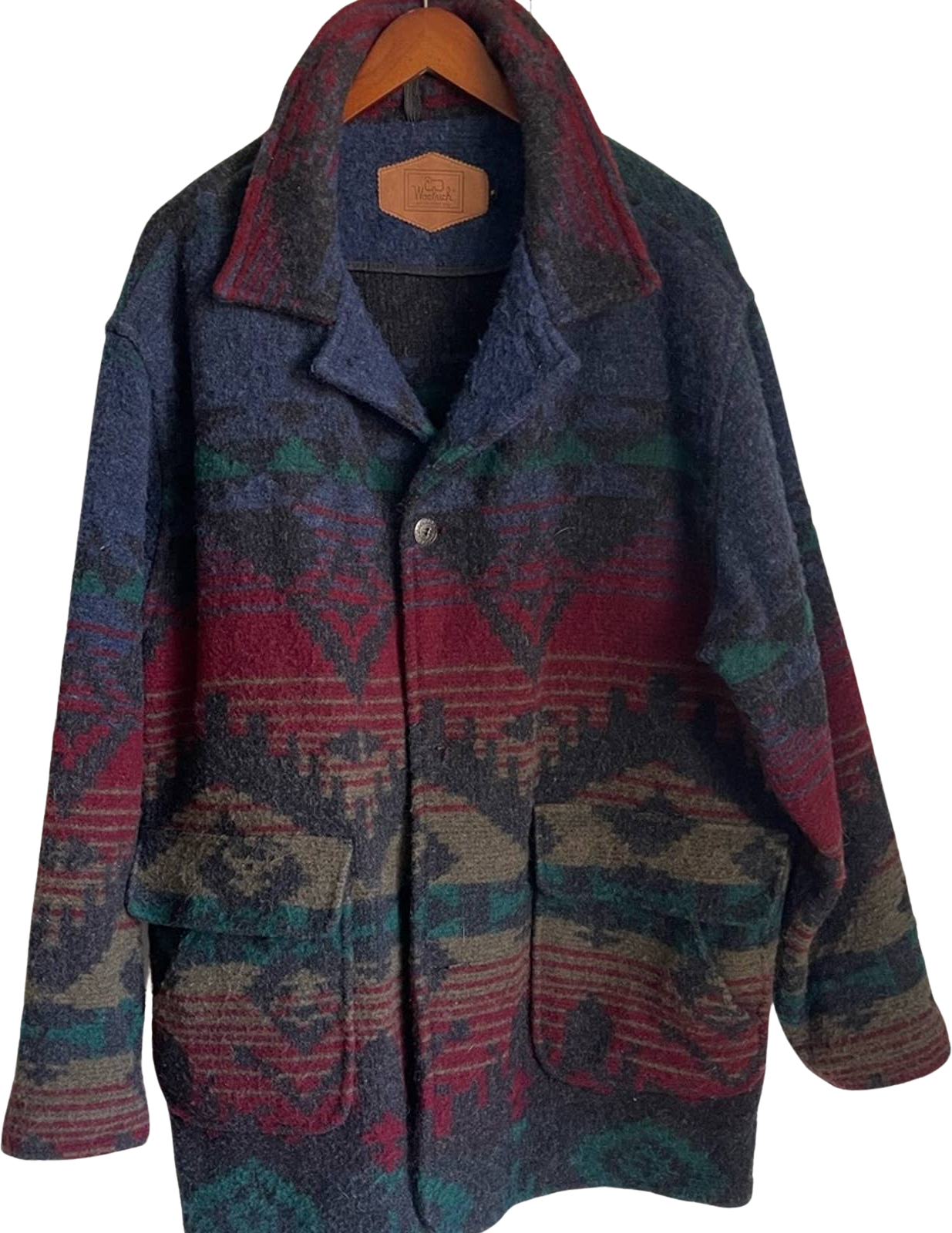 80s/90s Vintage Woolrich Wool Men's Blanket Coat Southwestern