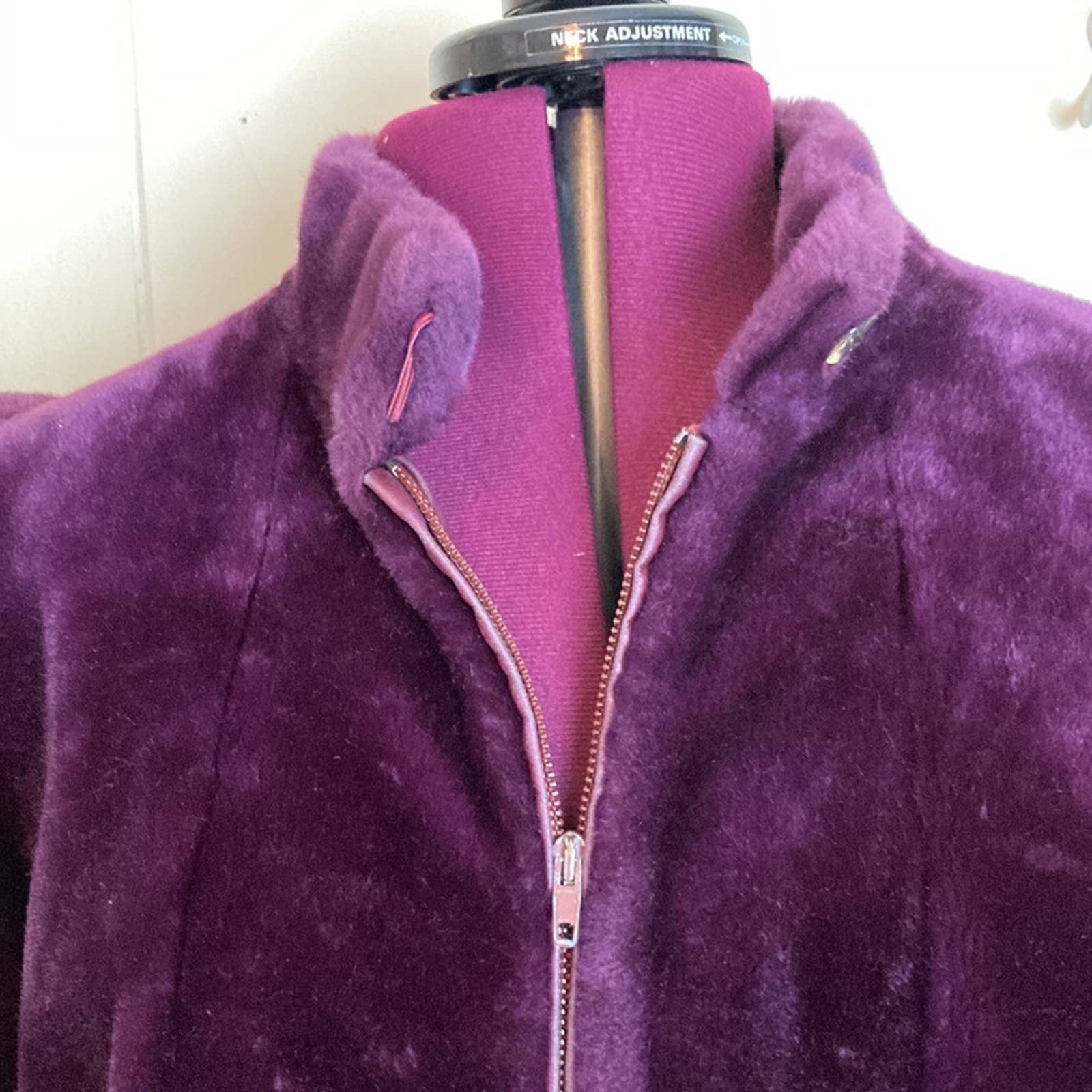 Vintage Jordache Faux Fur Jacket Womens 80s Coat Glam Purple deals Size Large