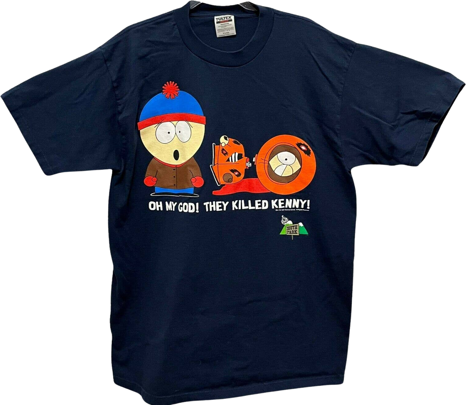 Vintage Tultex Mens South Park Kenny’s Dead Navy Blue Graphic T-Shirt by  Tultex