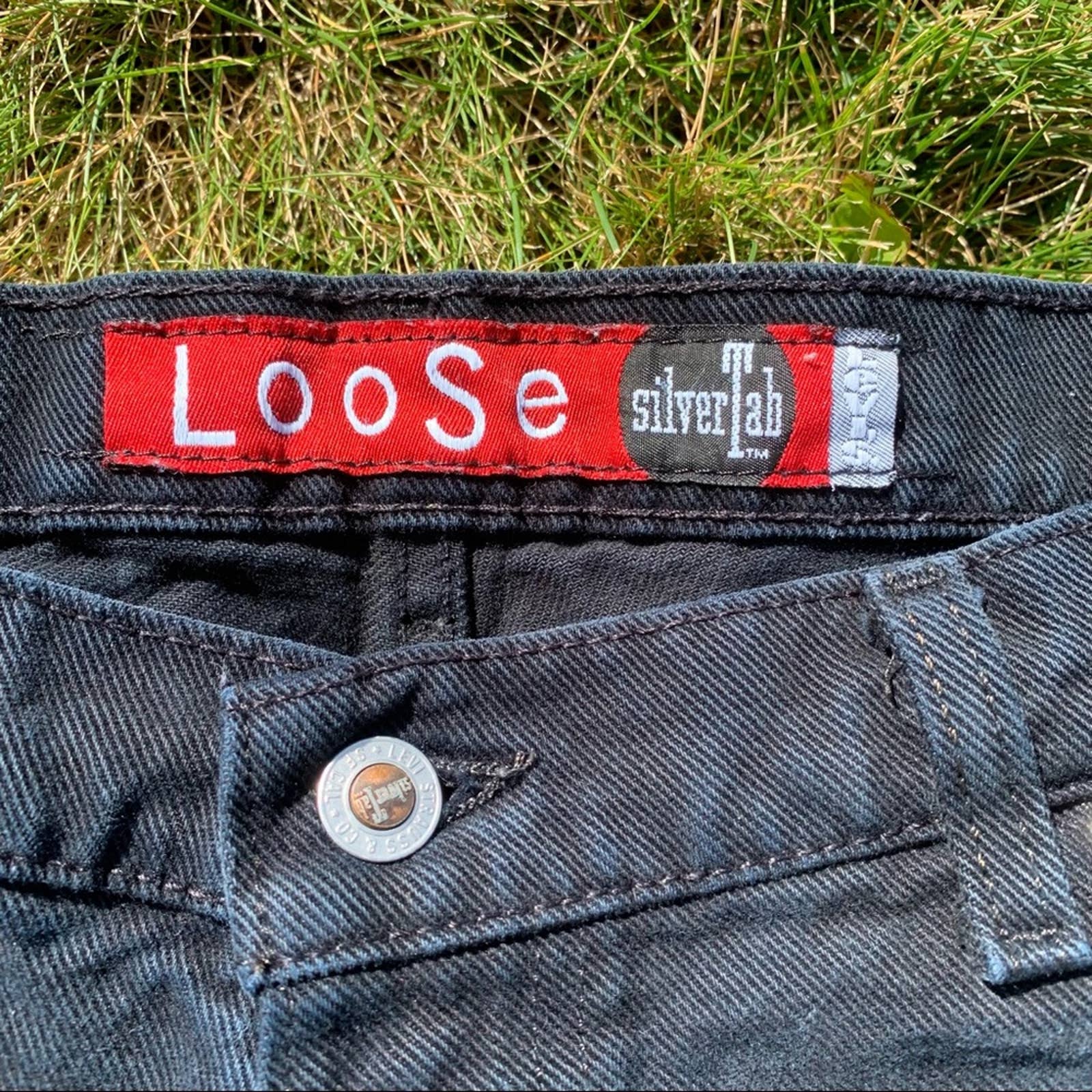 Vintage 90s Levis Silvertab Loose Fit Black Jeans by Levi's | Shop