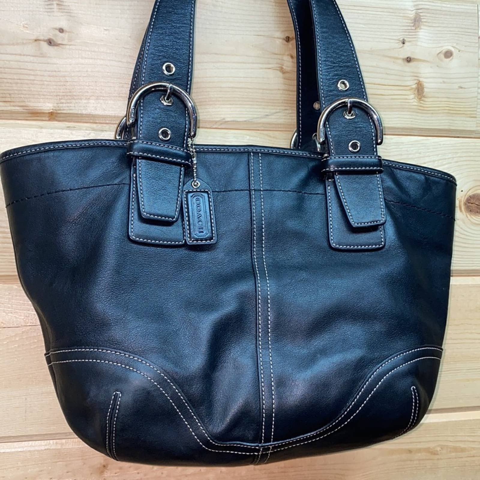 COACH Soho hot Black Leather Womens Handbag