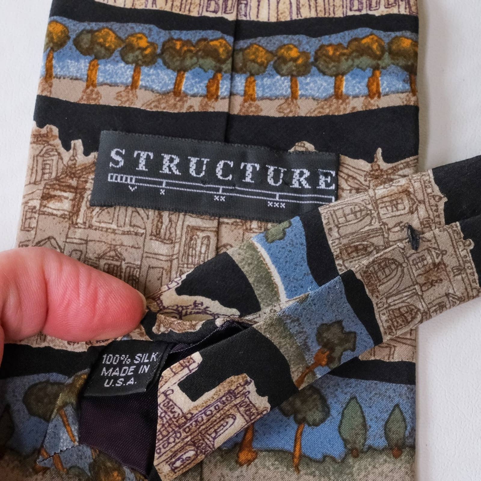 Vintage 90s Buildings And Trees 100% Silk Necktie By Structure | Shop ...